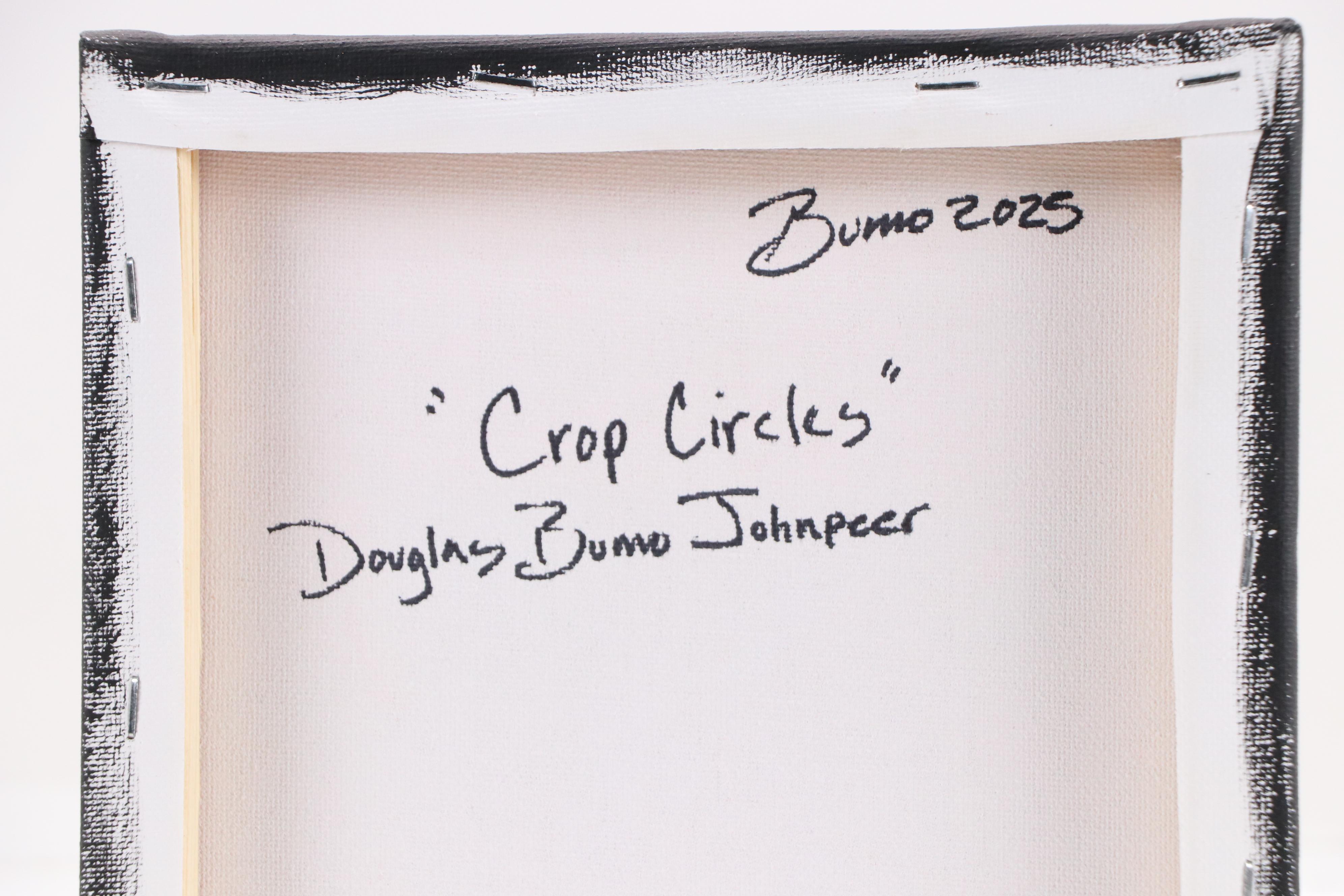 Doug "Bumo" Johnpeer Landscape Oil Painting with UFOs "Crop Circles," 2025