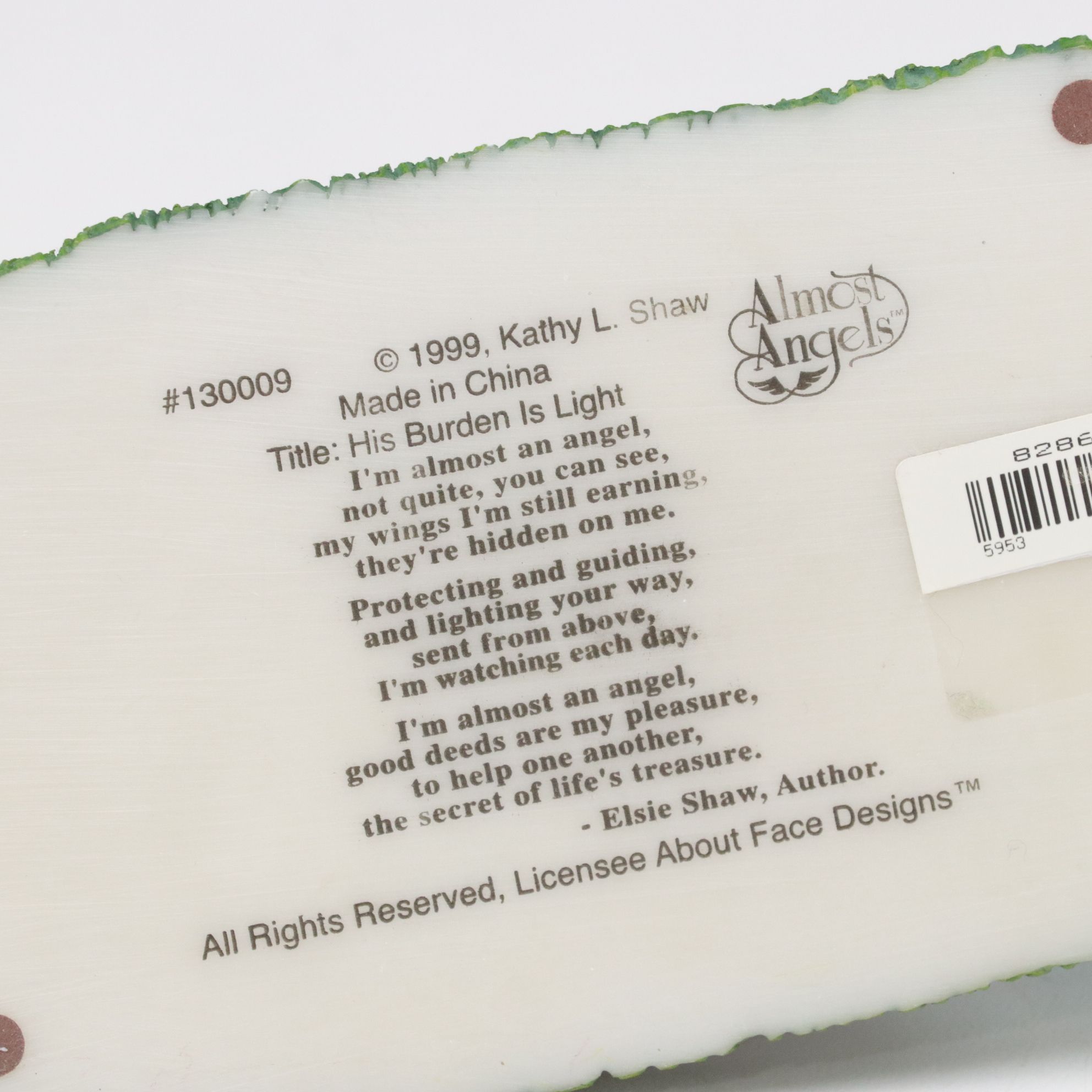 Almost Angels "His Burden is Light" Figurine with "Angel Kisses" Plate and More