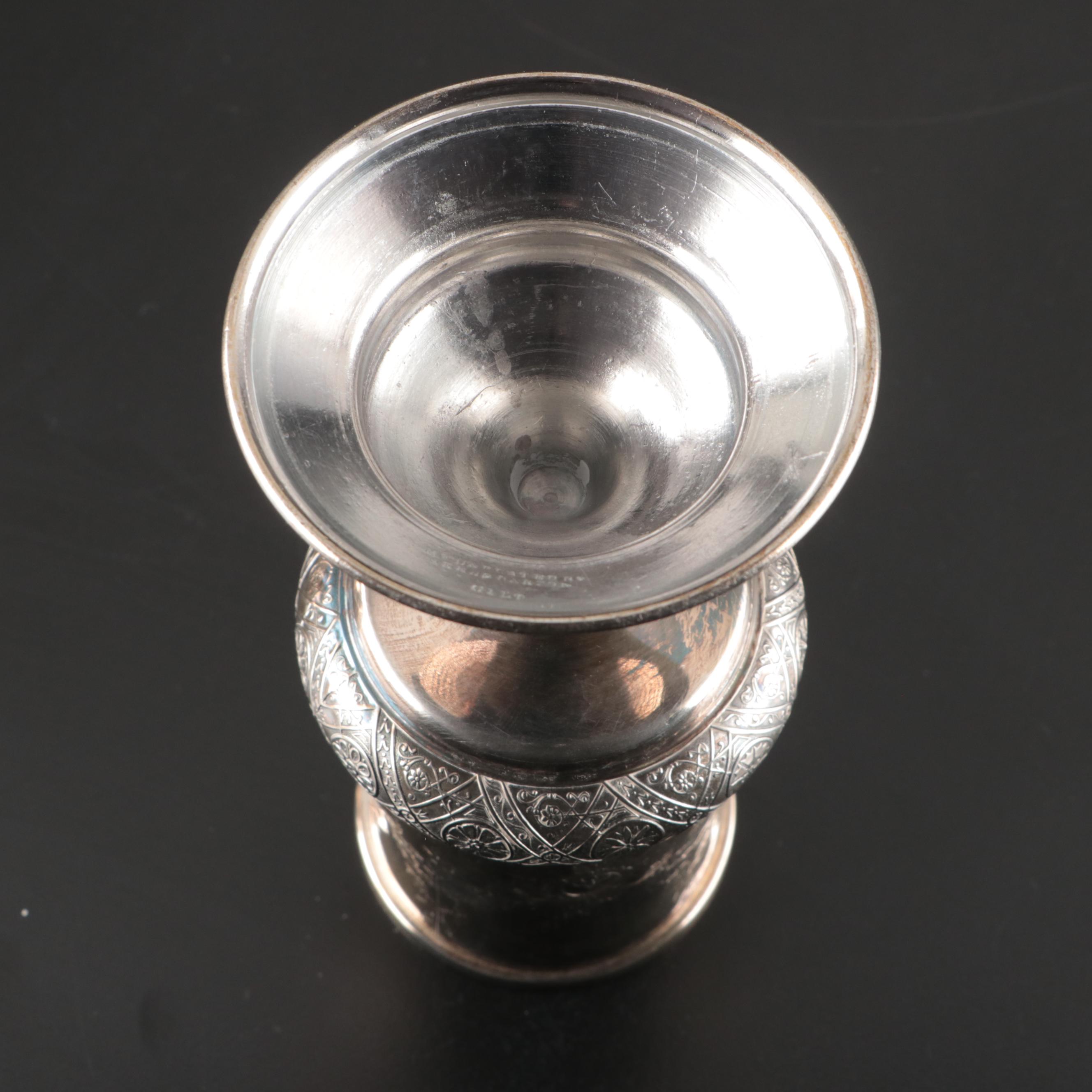 Victorian Reed & Barton Silver Plate Tipping Pitcher with Cup