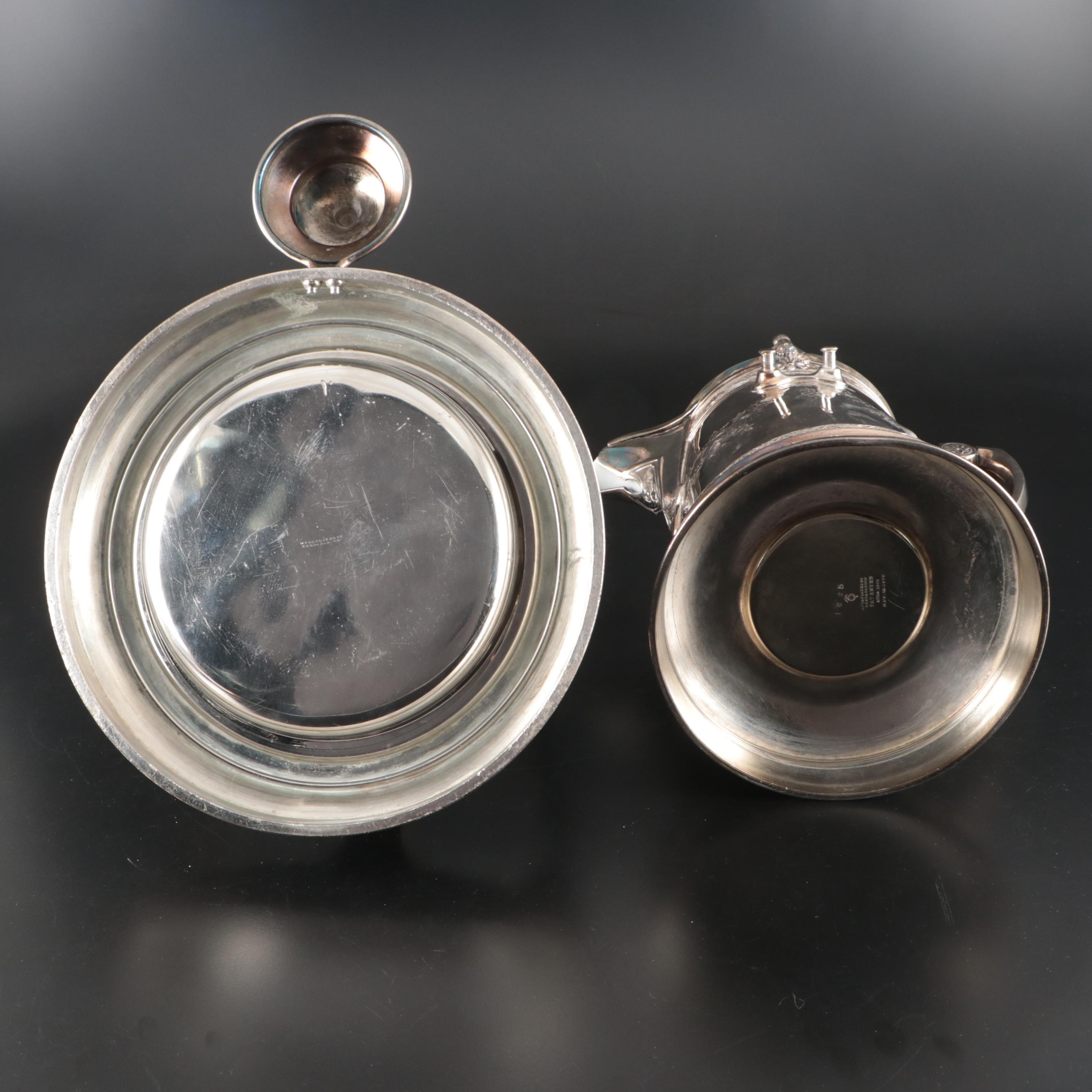 Victorian Reed & Barton Silver Plate Tipping Pitcher with Cup