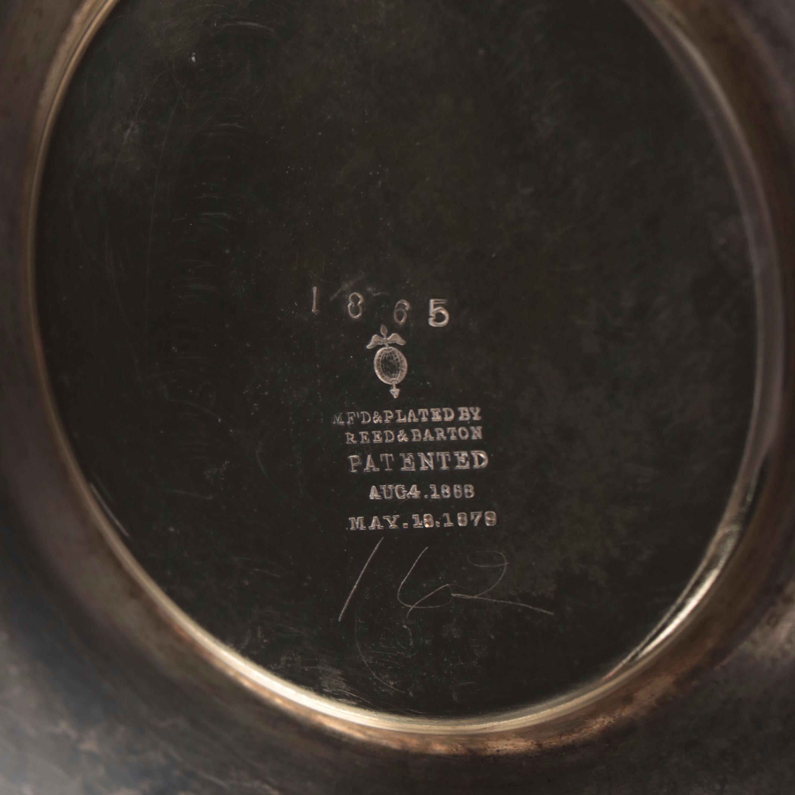 Victorian Reed & Barton Silver Plate Tipping Pitcher with Cup