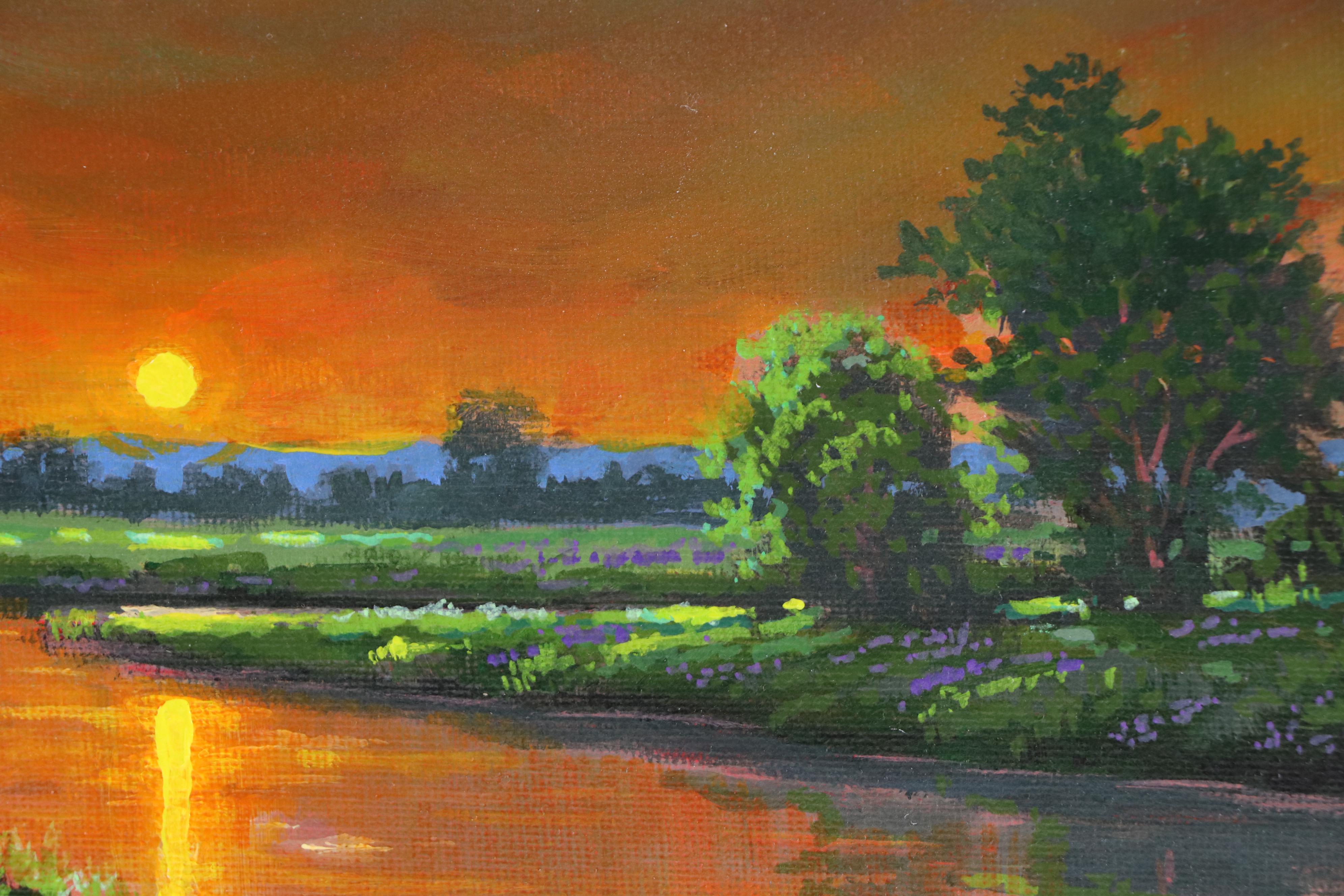 Doug "Bumo" Johnpeer Sunset Landscape Oil Painting, 2025