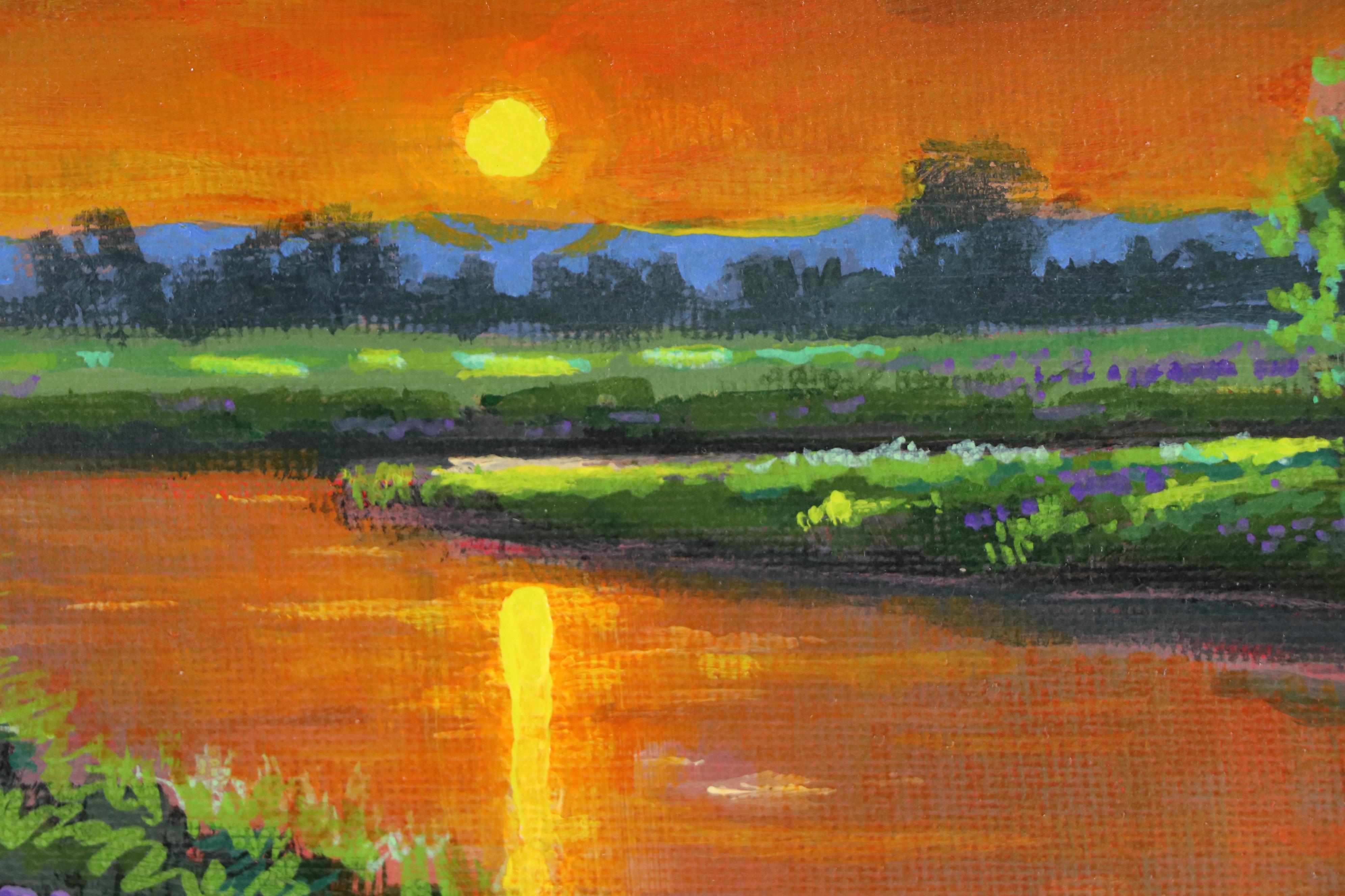 Doug "Bumo" Johnpeer Sunset Landscape Oil Painting, 2025