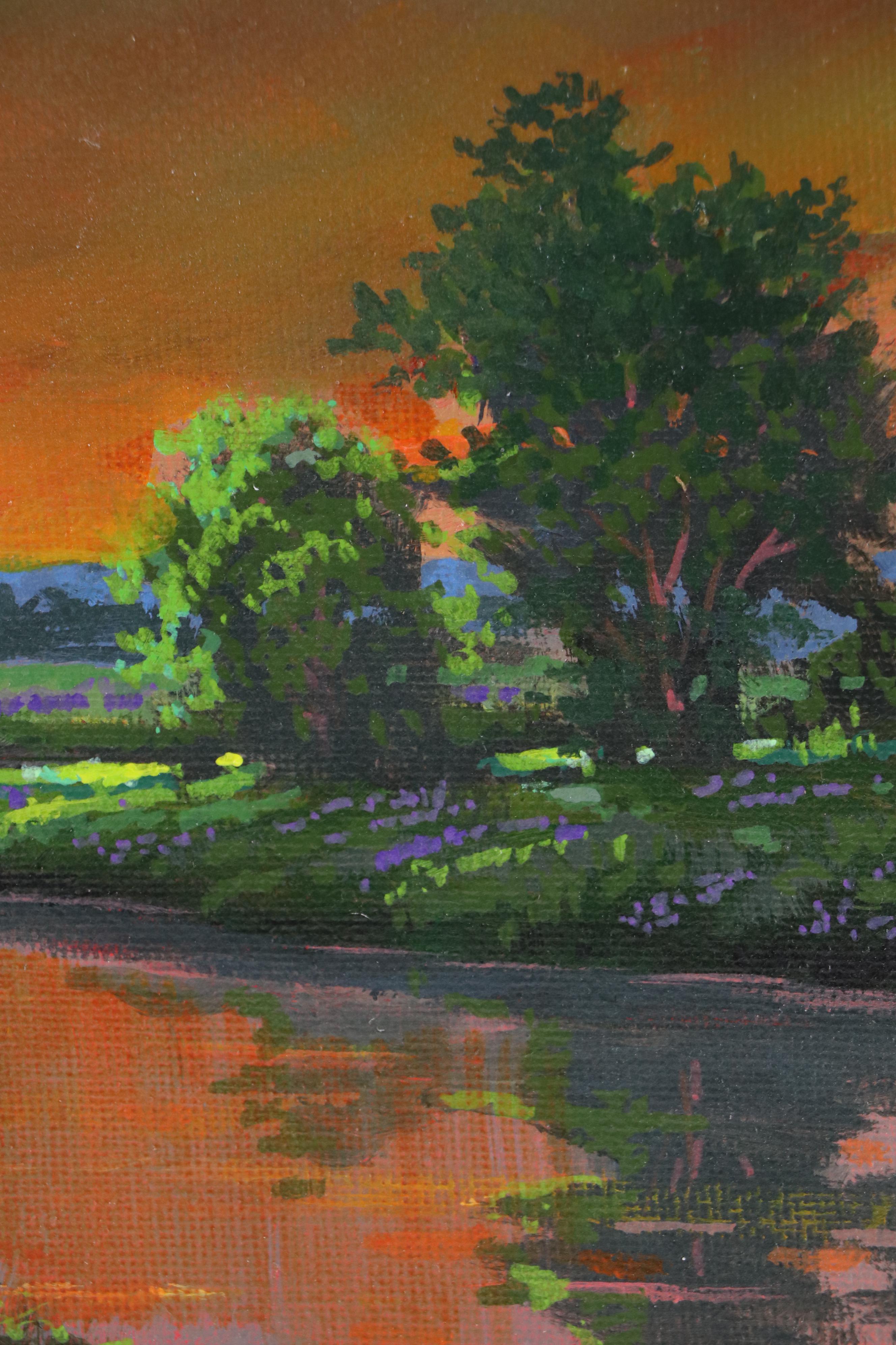 Doug "Bumo" Johnpeer Sunset Landscape Oil Painting, 2025