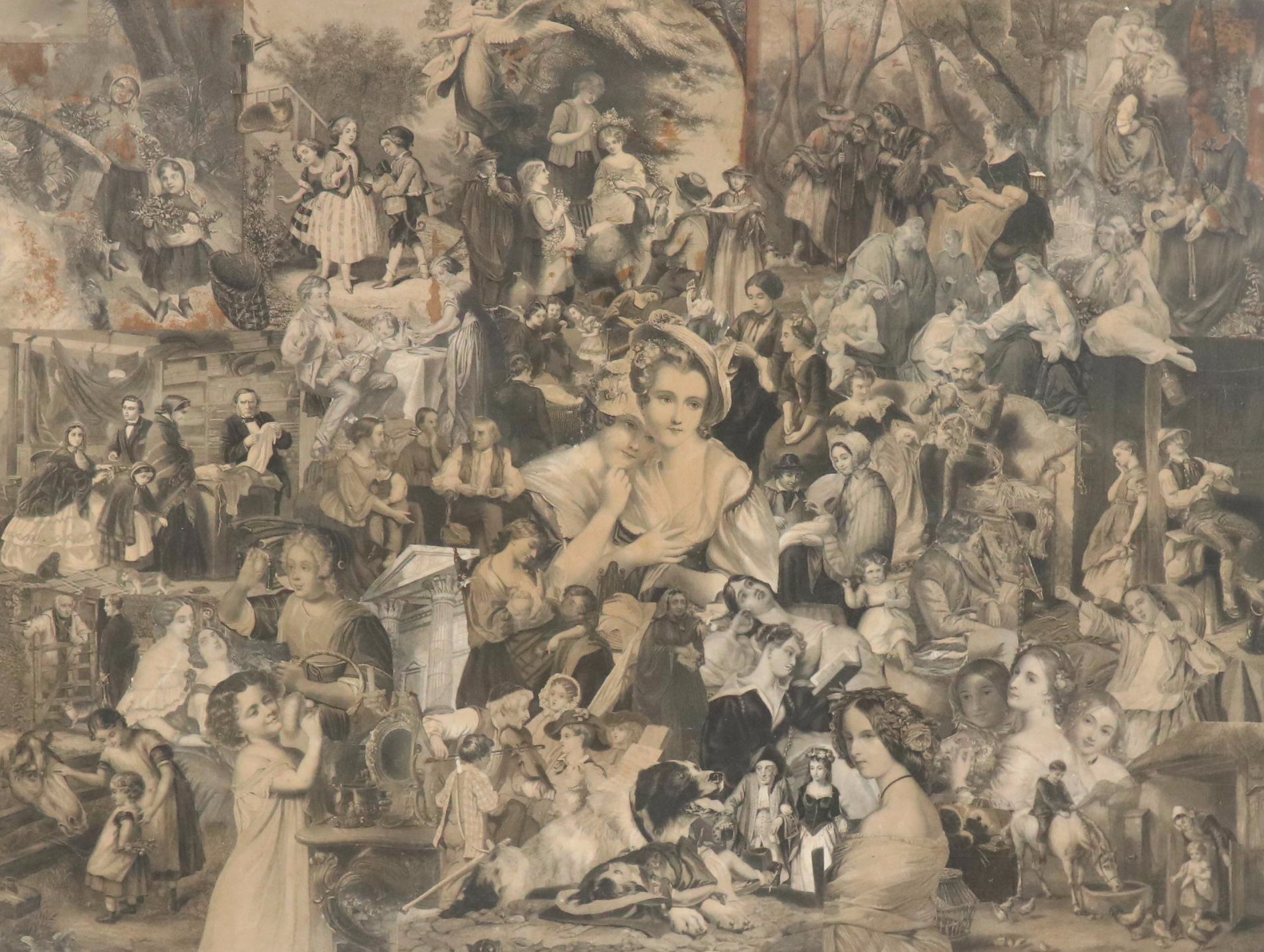 Collage of Cutout Figurative Engravings