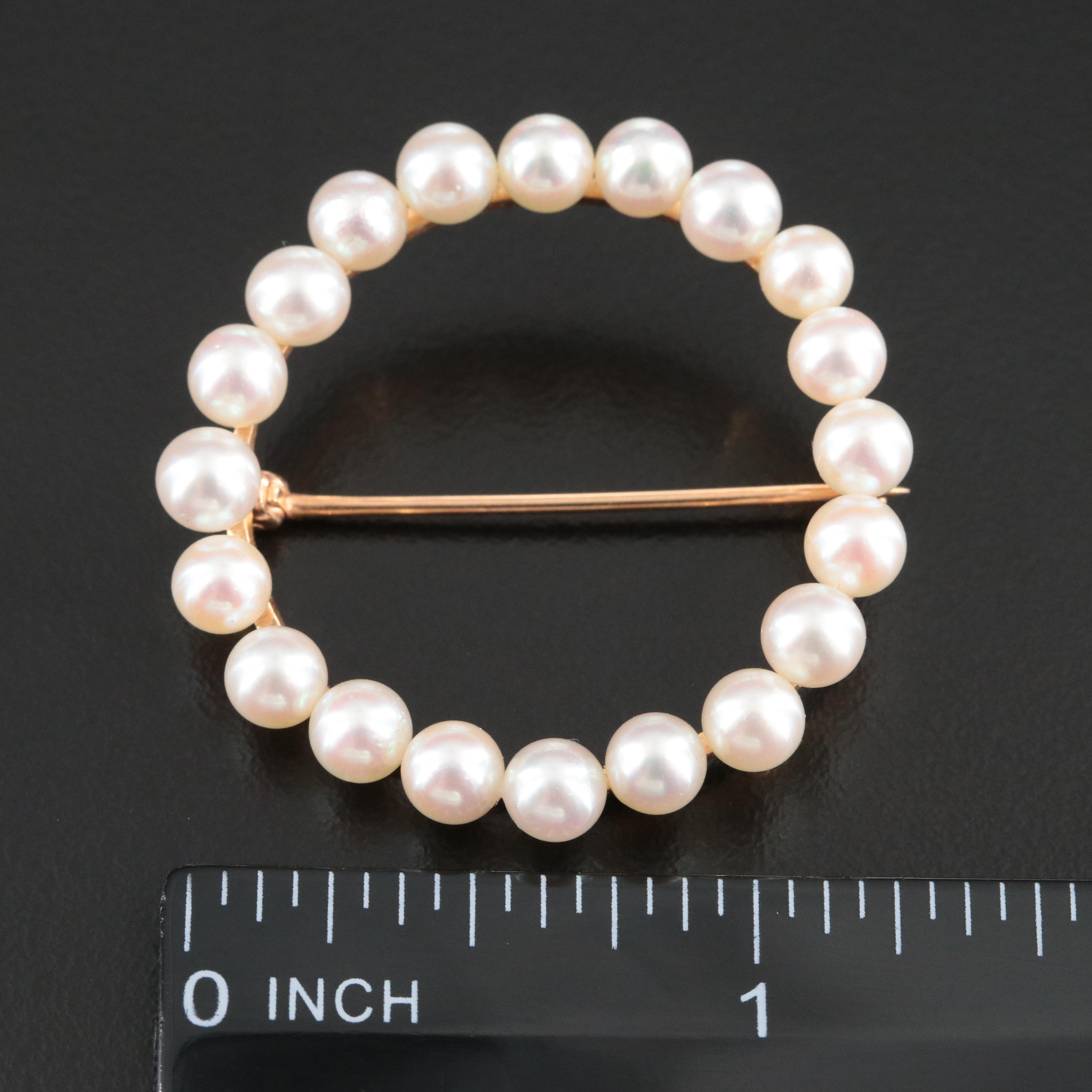 14K Pearl Brooch