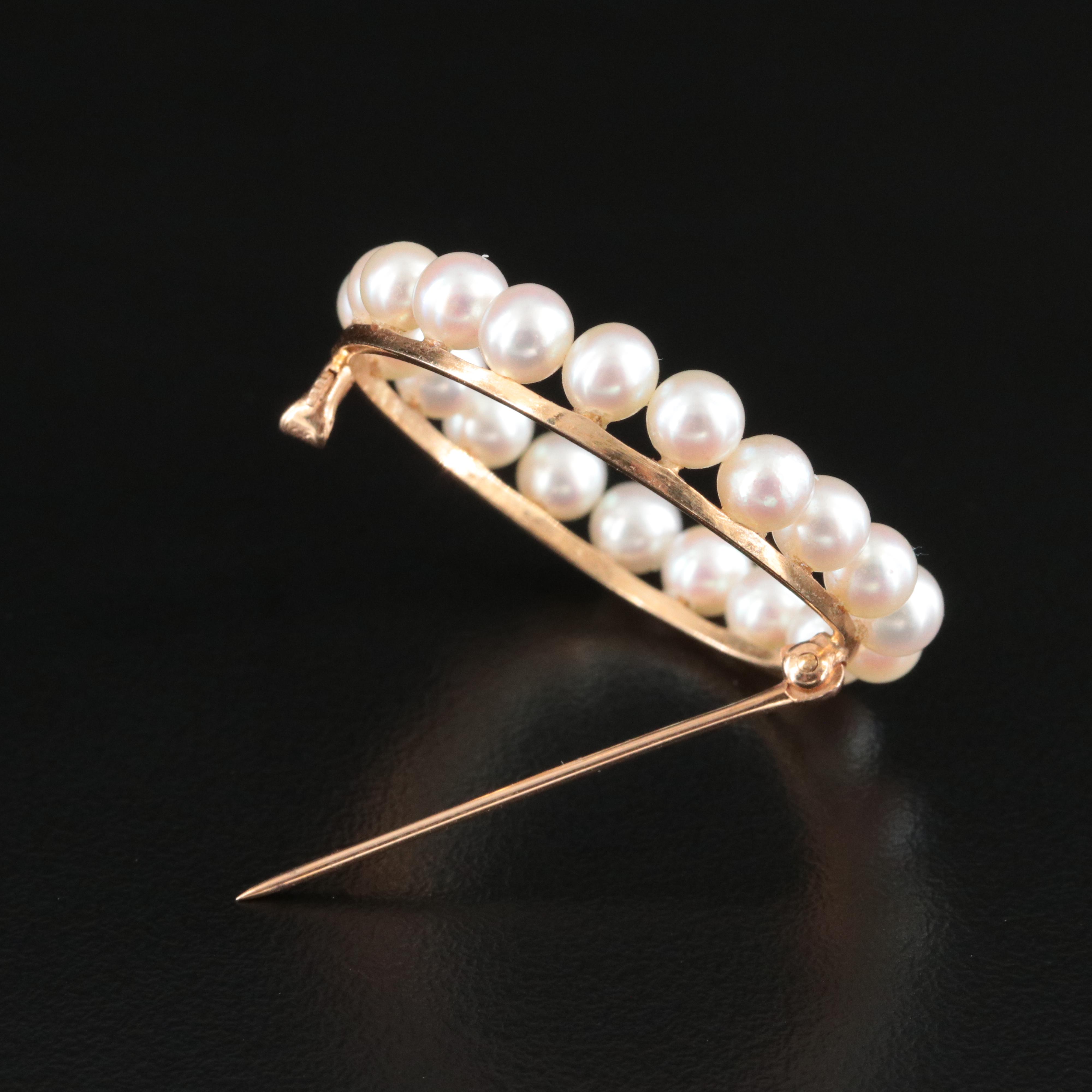 14K Pearl Brooch