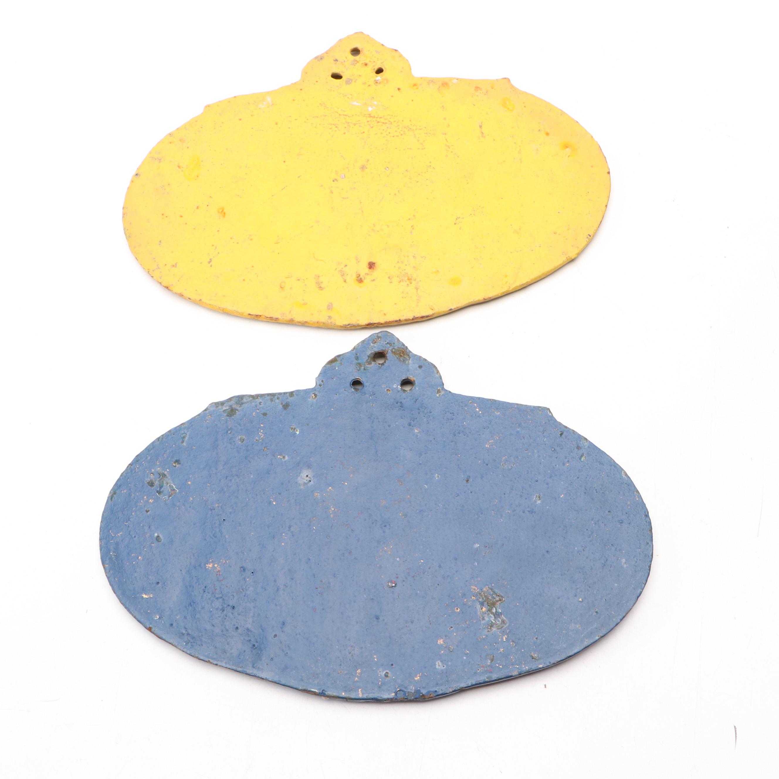 French Art Nouveau Style Painted Cast Iron Agricultural Award Plaques