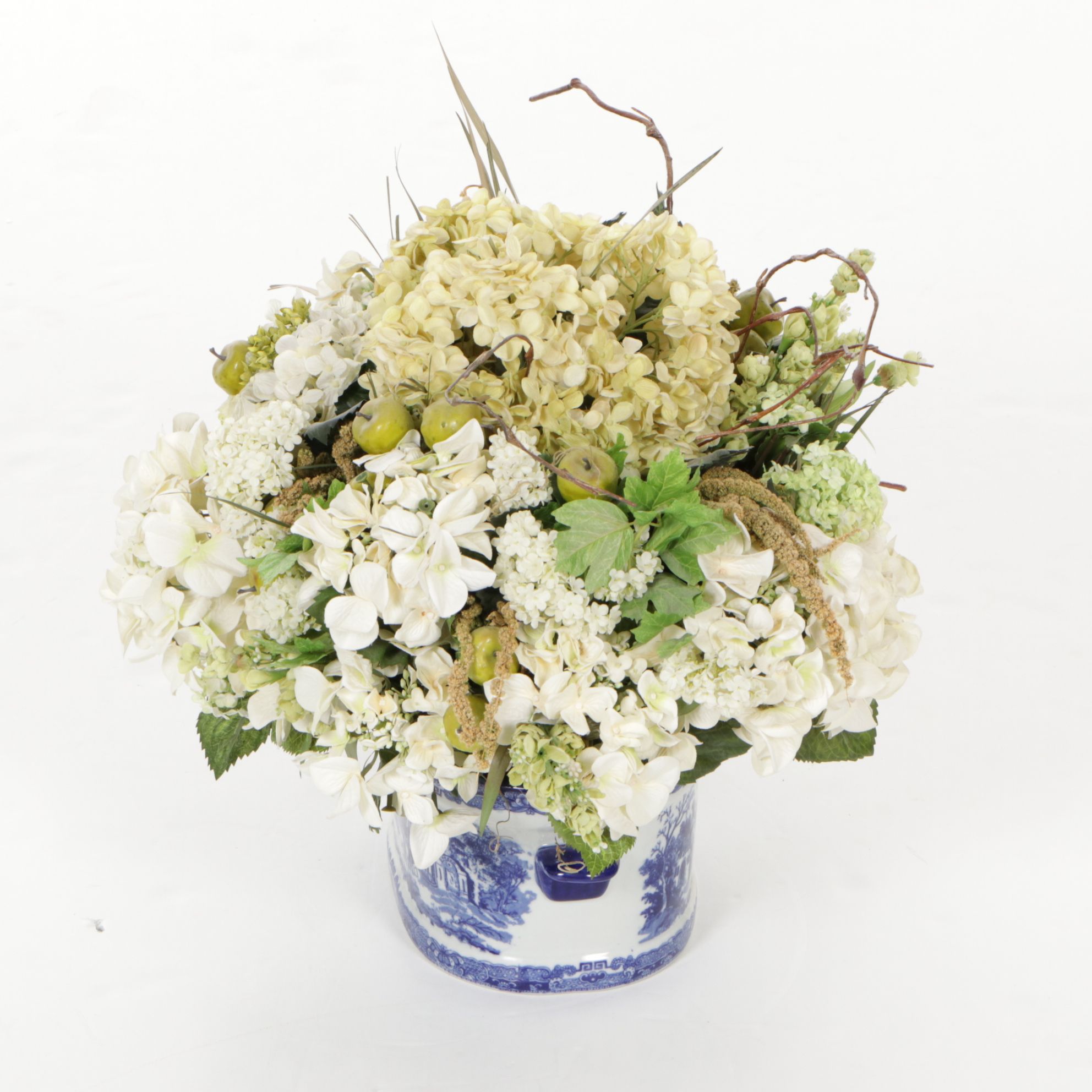 Victoria Ware Ironstone Reproduction Planter with Faux Flower Bouquet