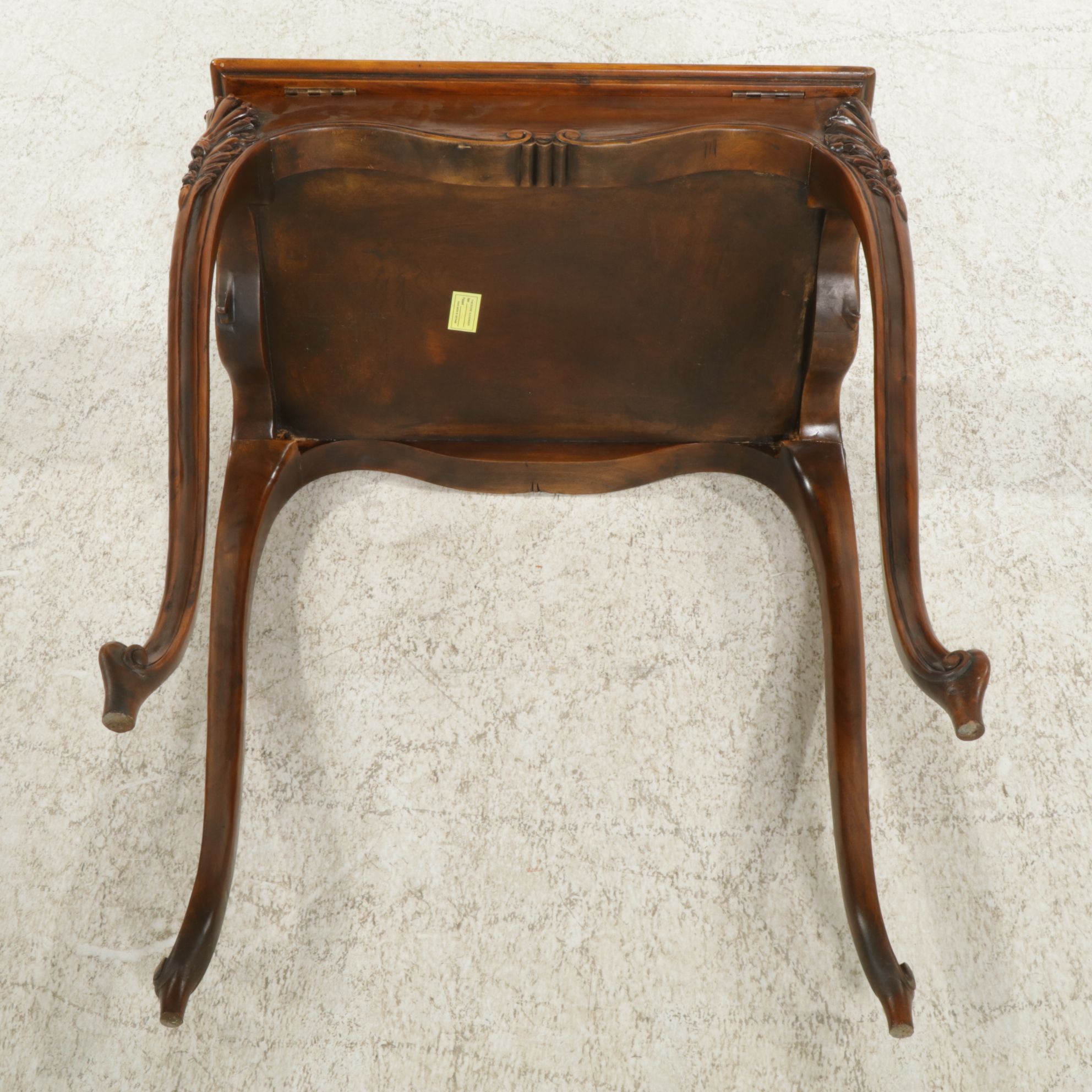 Theodore Alexander Louis XV Style Carved Fruitwood Glass Top Vitrine Table