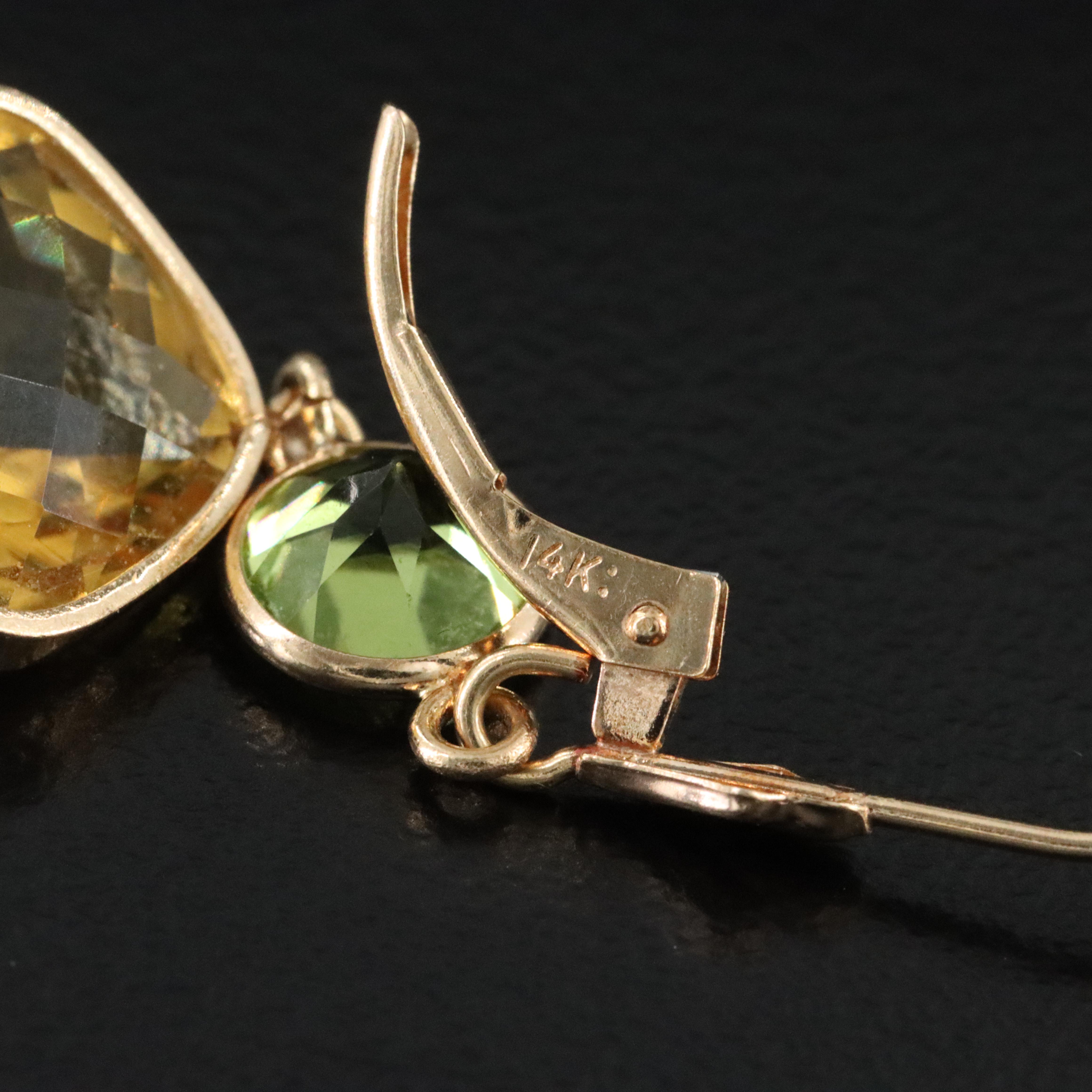 14K Citrine and Peridot Earrings