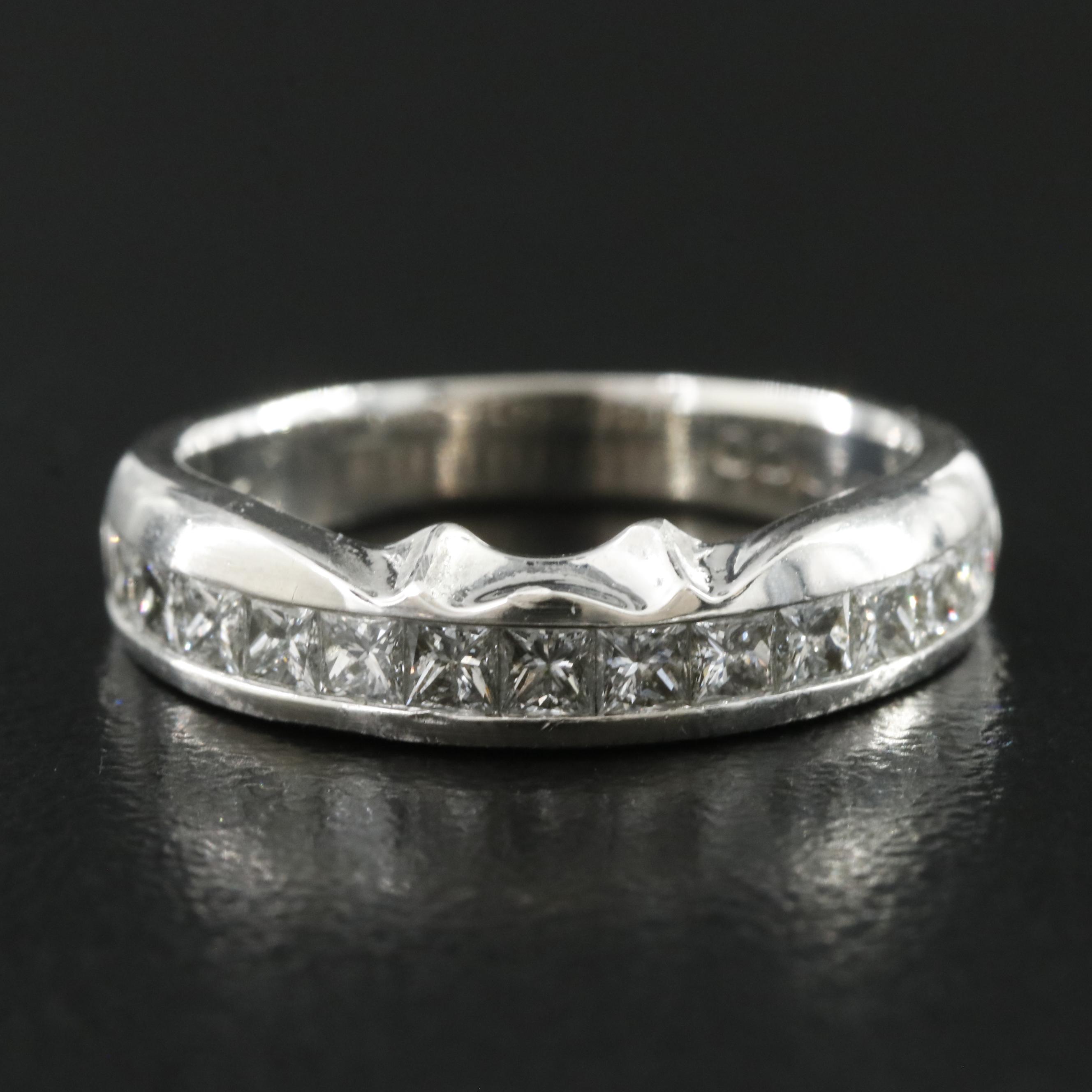 Platinum 0.75 CTW Diamond Contoured Band