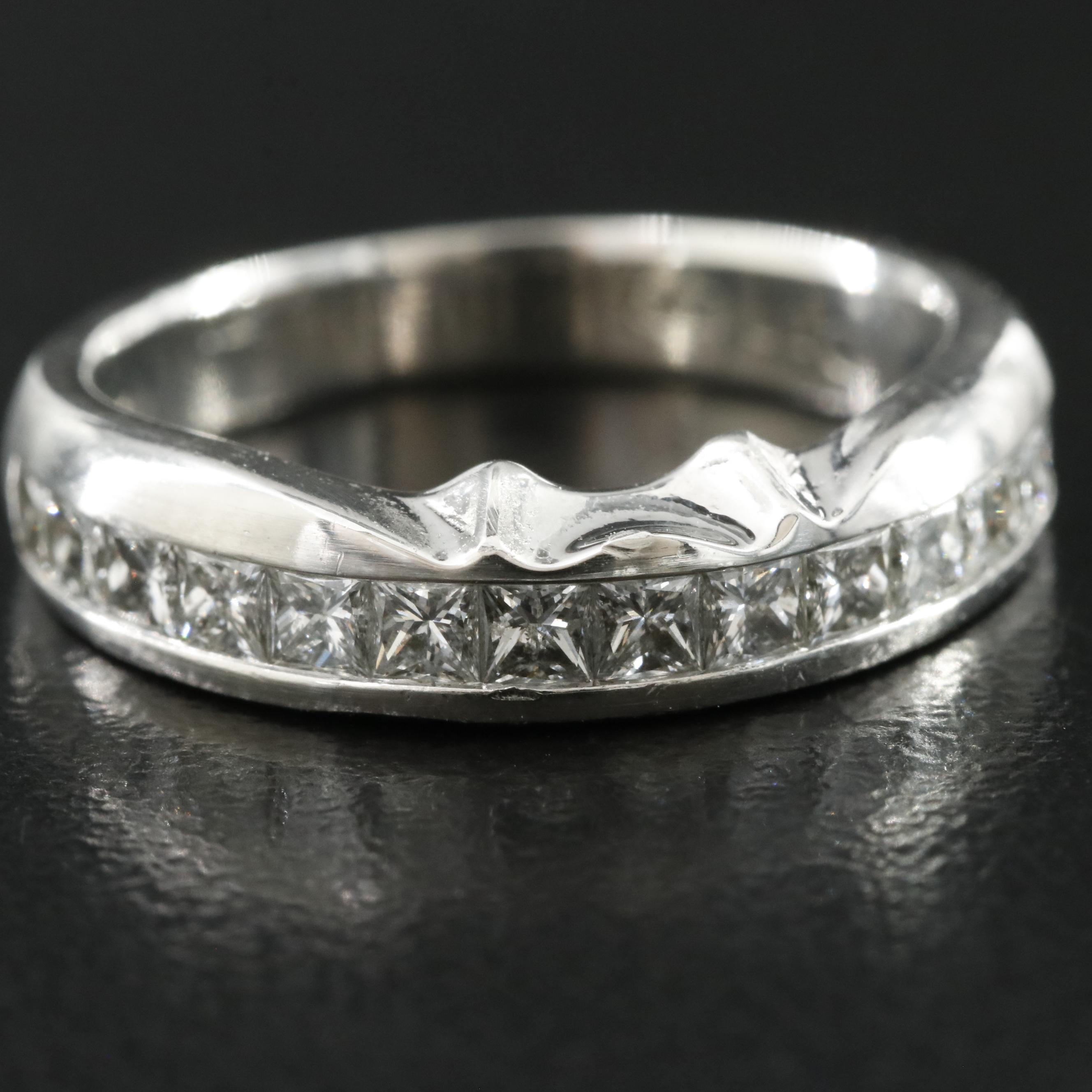 Platinum 0.75 CTW Diamond Contoured Band