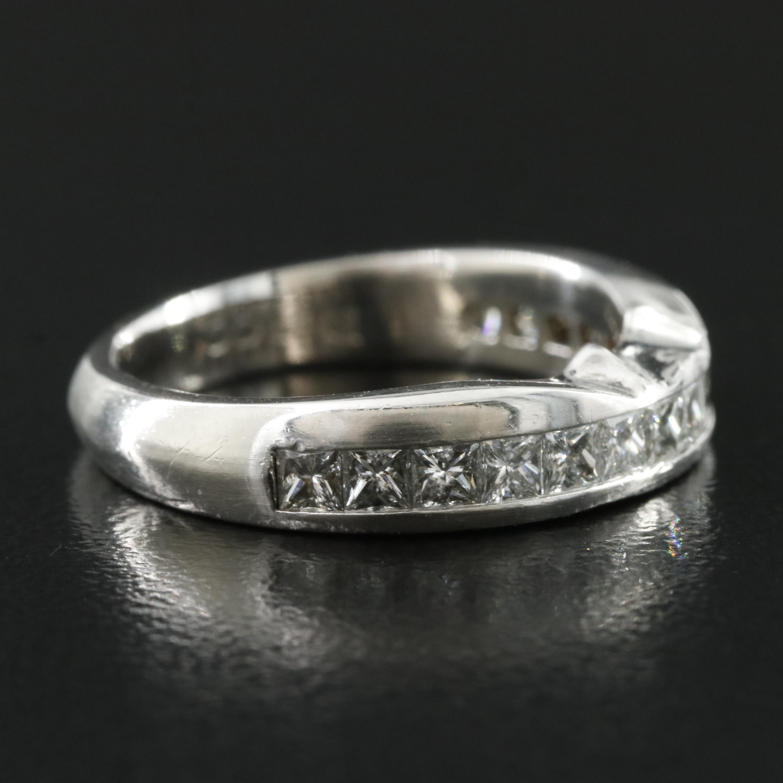 Platinum 0.75 CTW Diamond Contoured Band