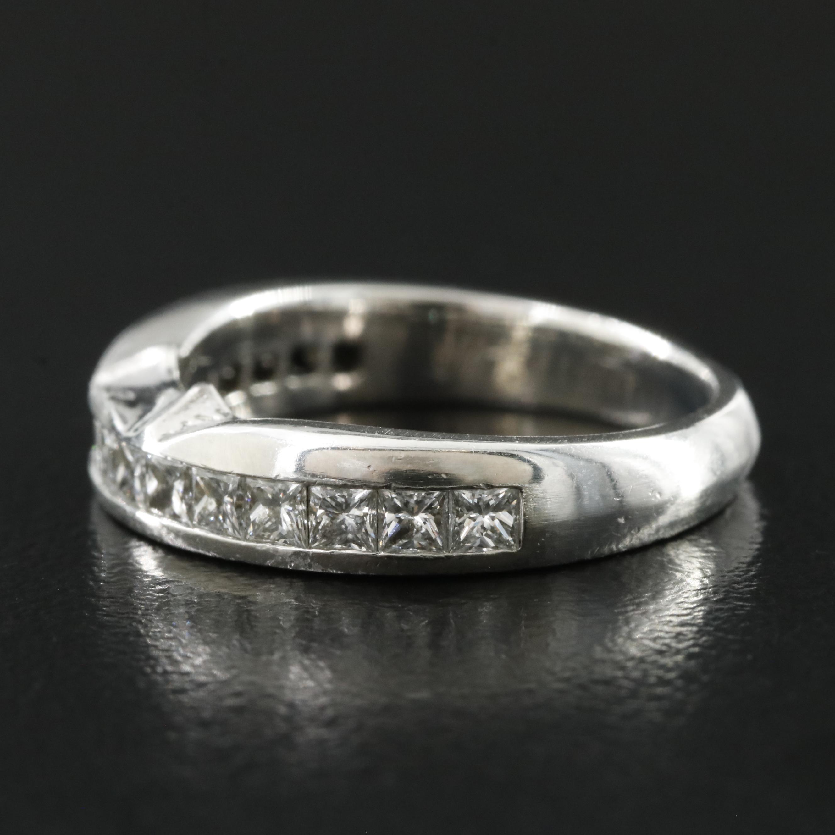 Platinum 0.75 CTW Diamond Contoured Band