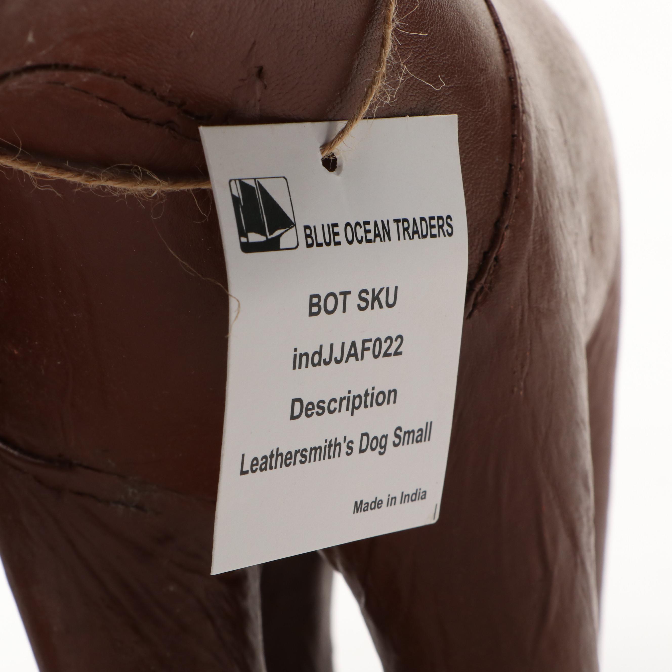 Three Stitched Brown Leather Dogs