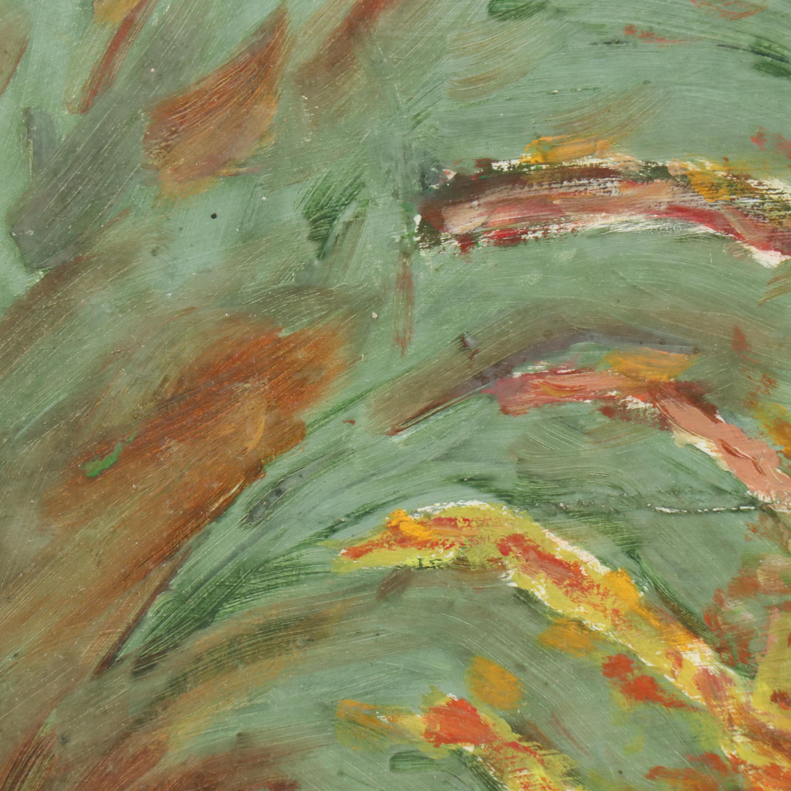 Acrylic Painting of Southwestern American Village Landscape