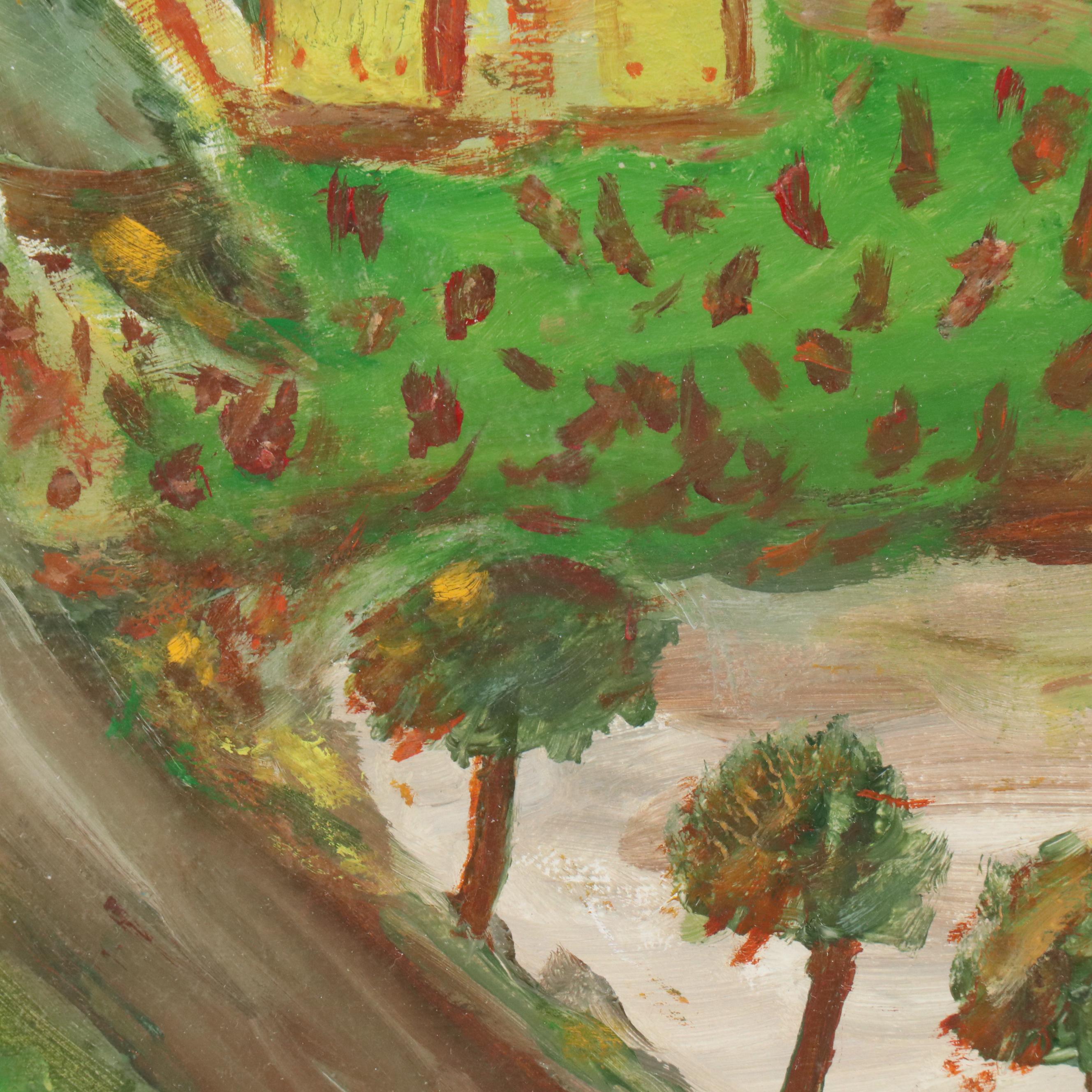 Acrylic Painting of Southwestern American Village Landscape