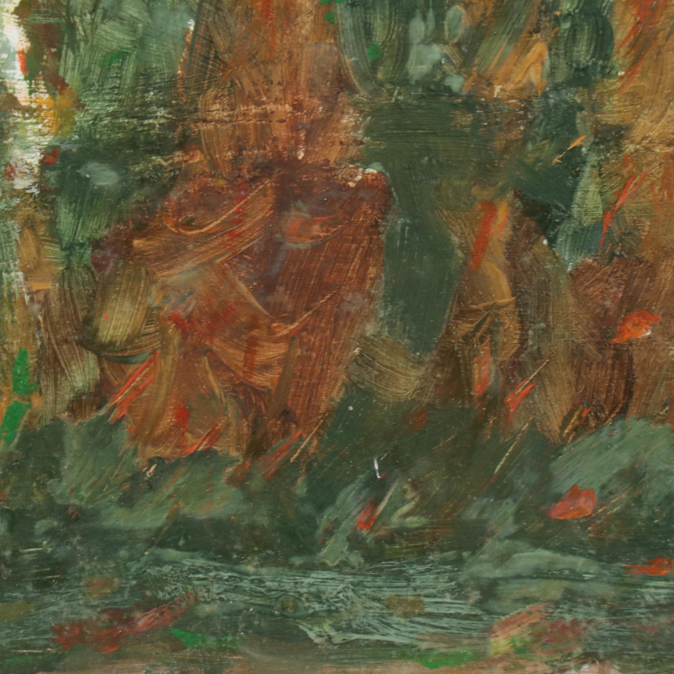 Acrylic Painting of Southwestern American Village Landscape