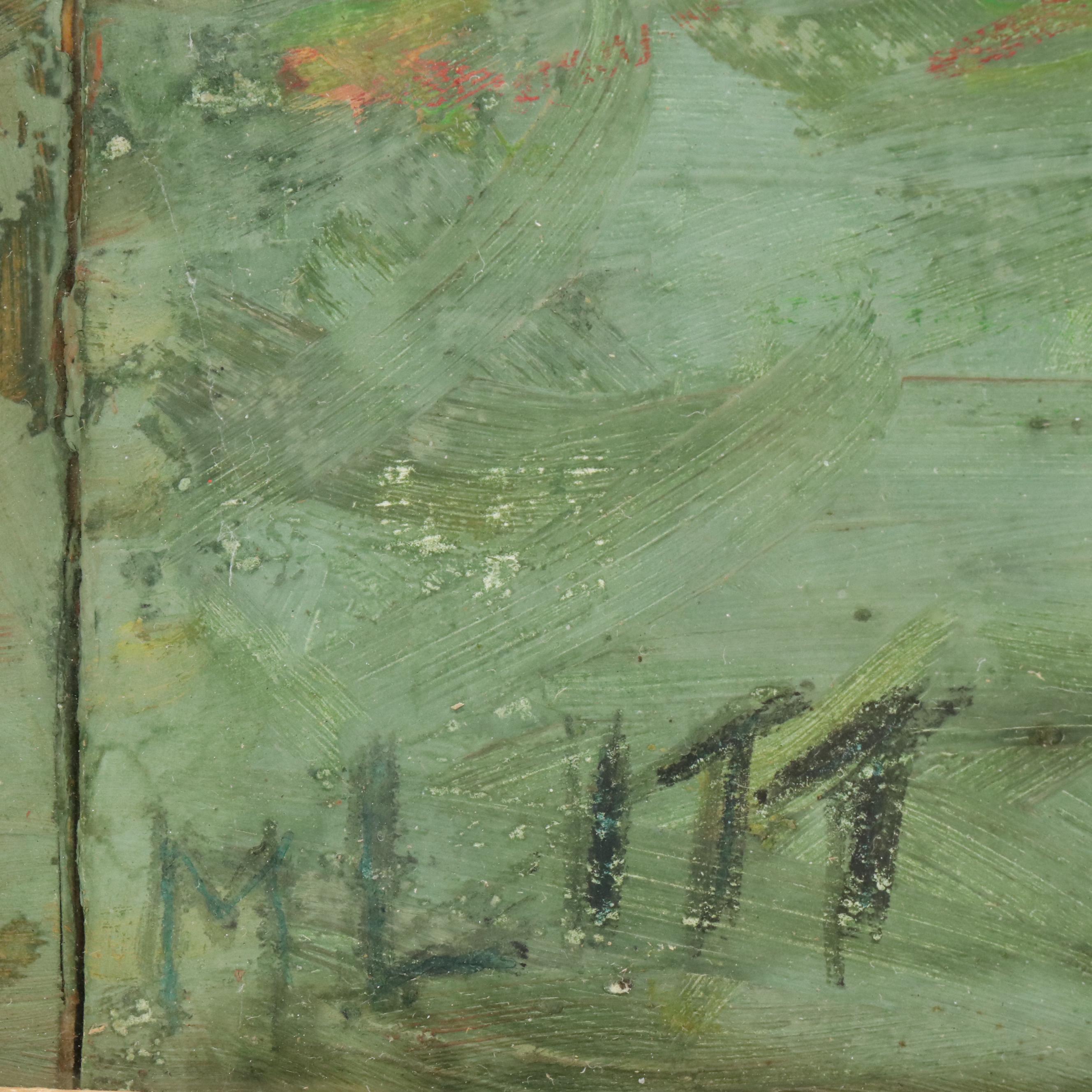 Acrylic Painting of Southwestern American Village Landscape