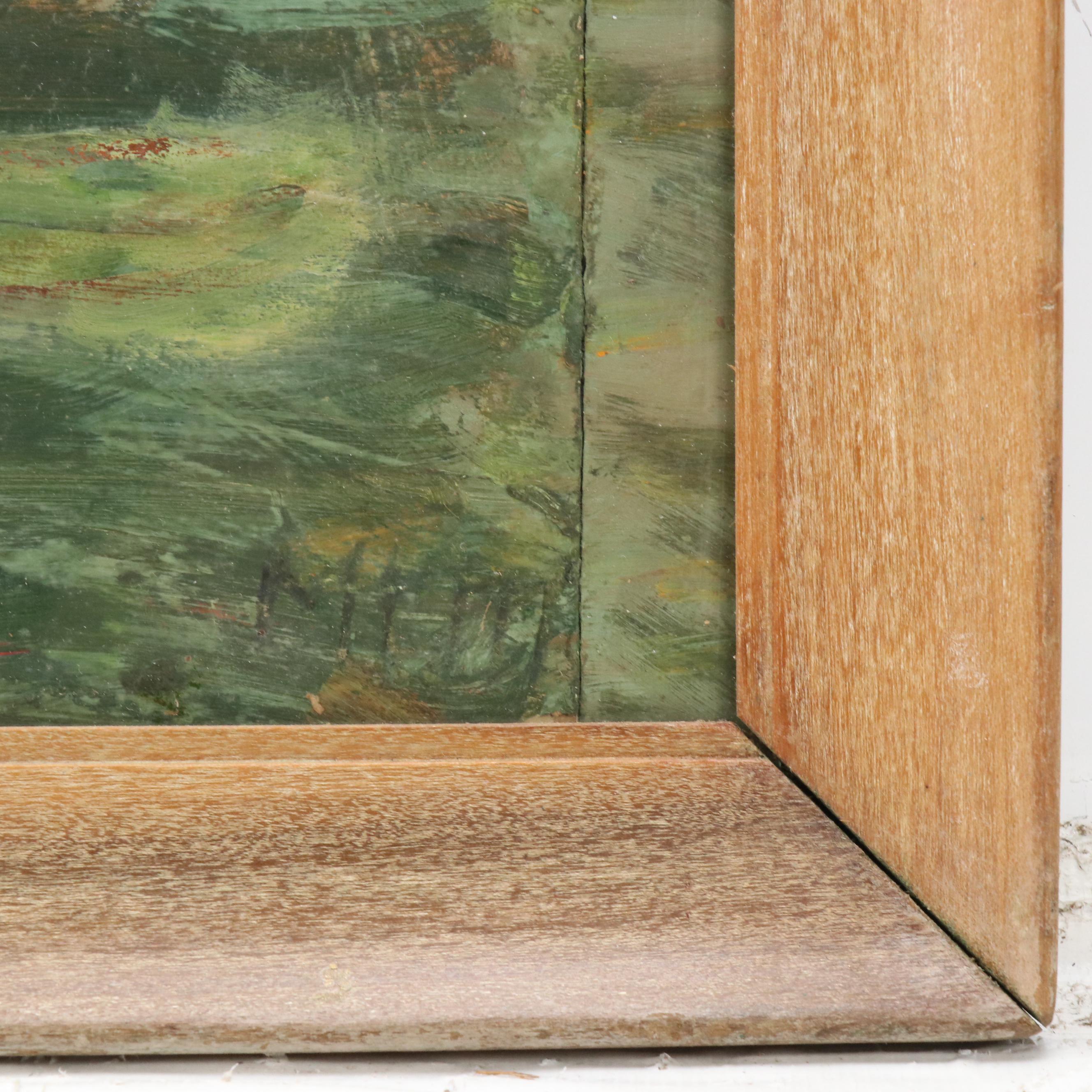 Acrylic Painting of Southwestern American Village Landscape