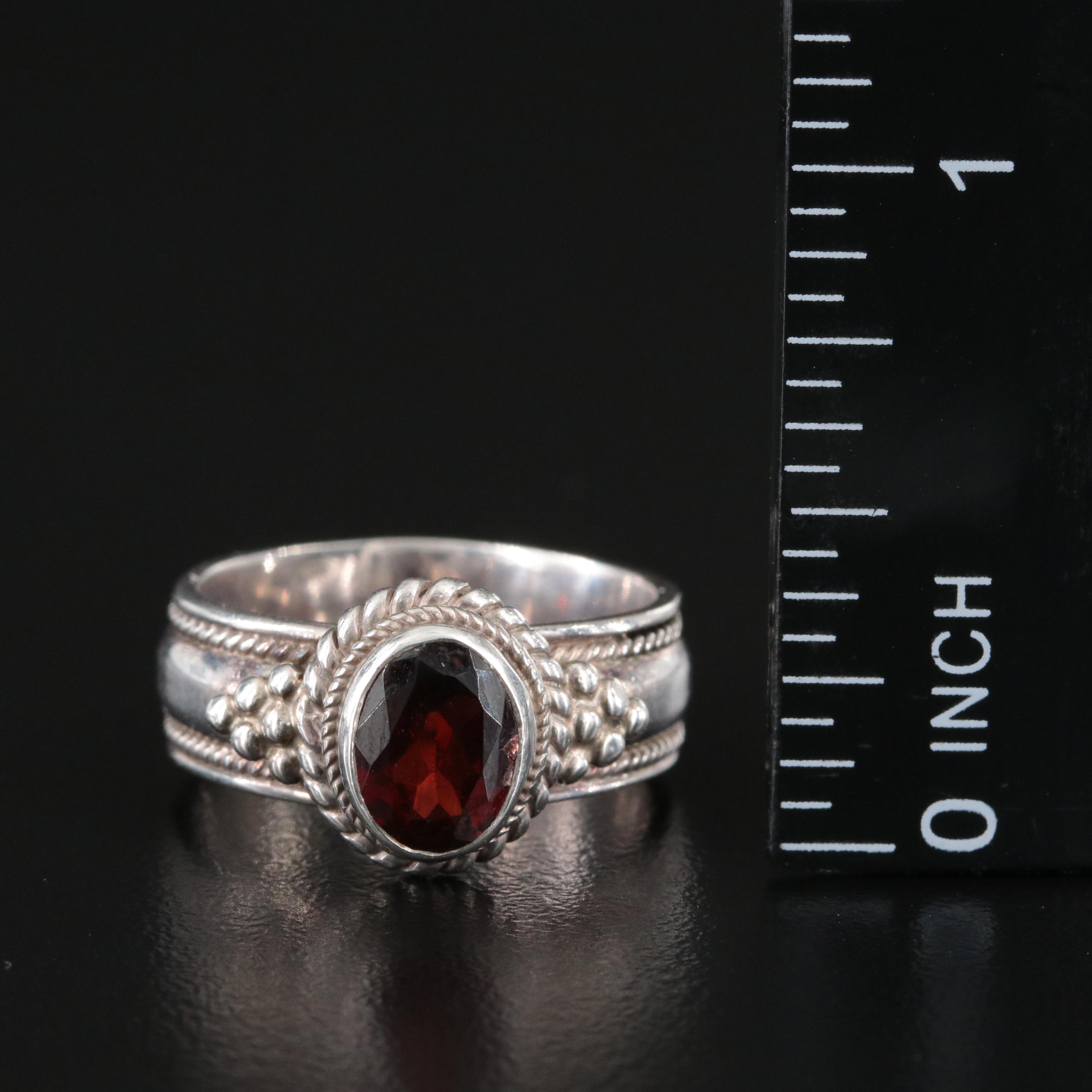 Sterling Garnet Ring Selection