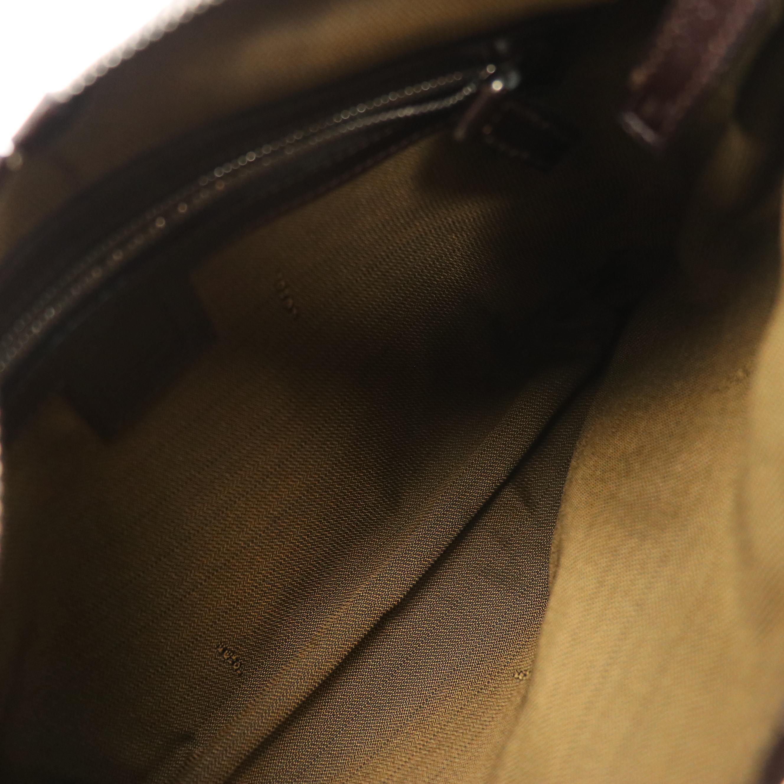 Fendi Double-Zip Shoulder Bag in Zucca Nylon Jacquard and Leather Trim