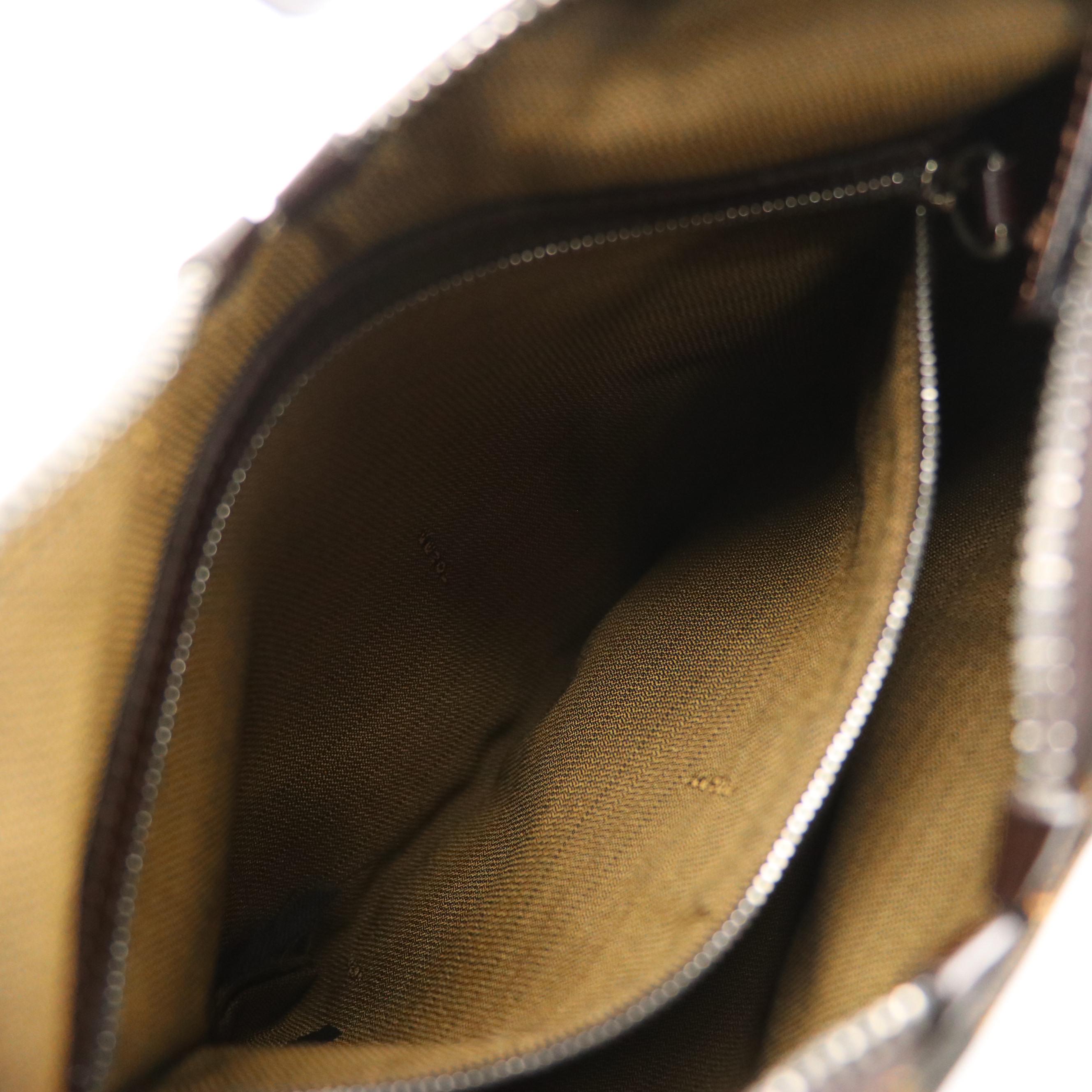 Fendi Double-Zip Shoulder Bag in Zucca Nylon Jacquard and Leather Trim