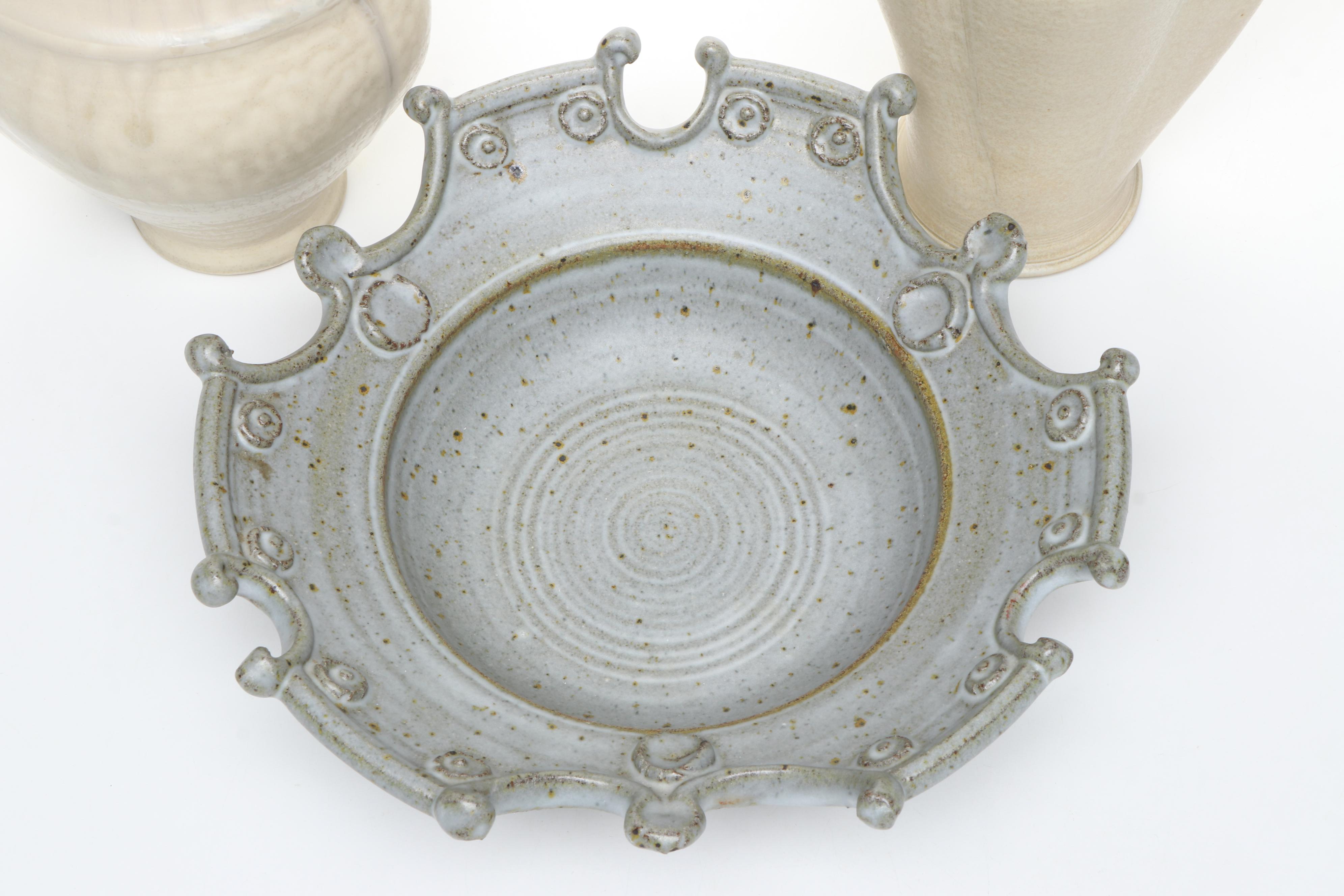 Nell Hazinski, More Signed Art Pottery Ewer, Pitcher and Bowls