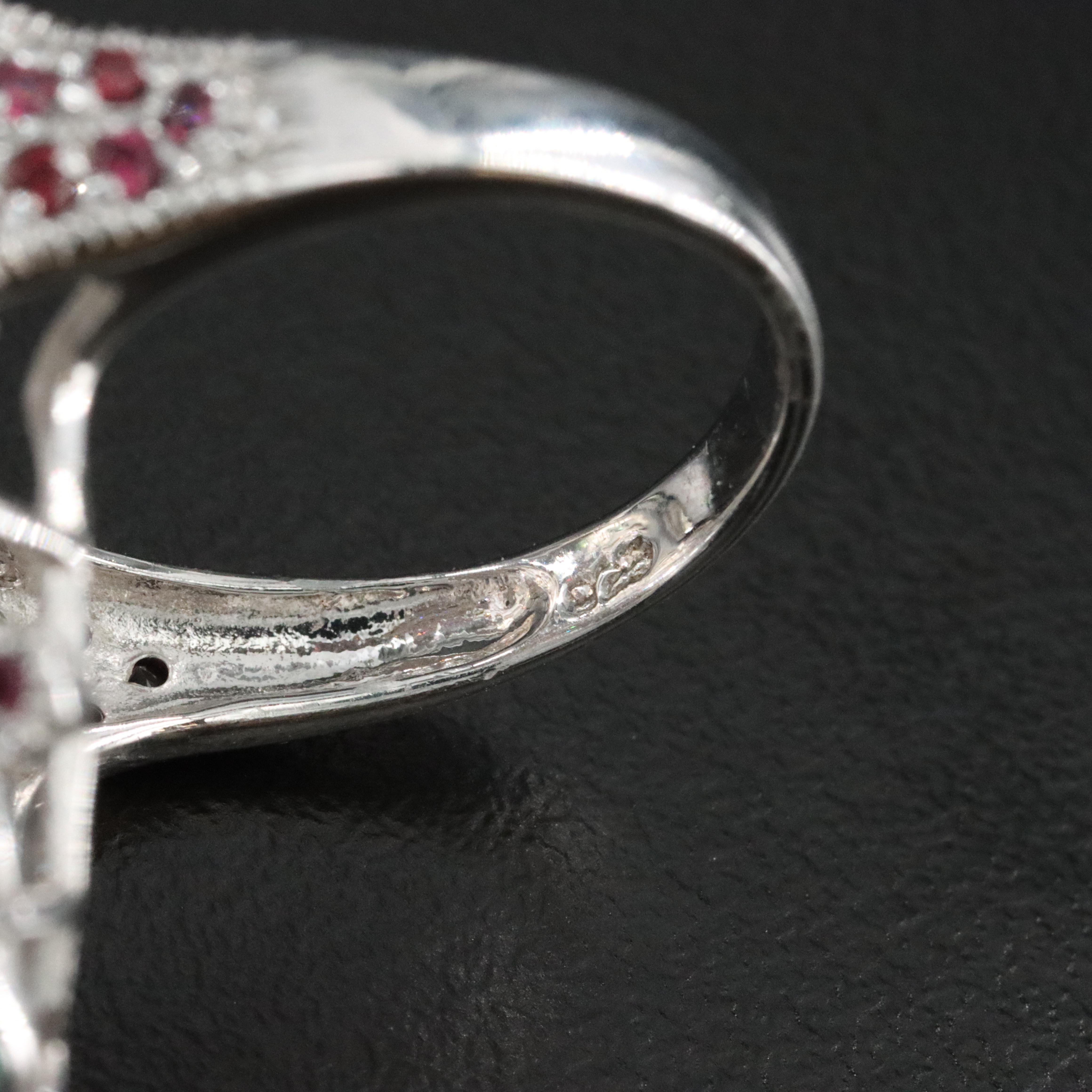 Sterling Tourmaline Floral Cluster Ring