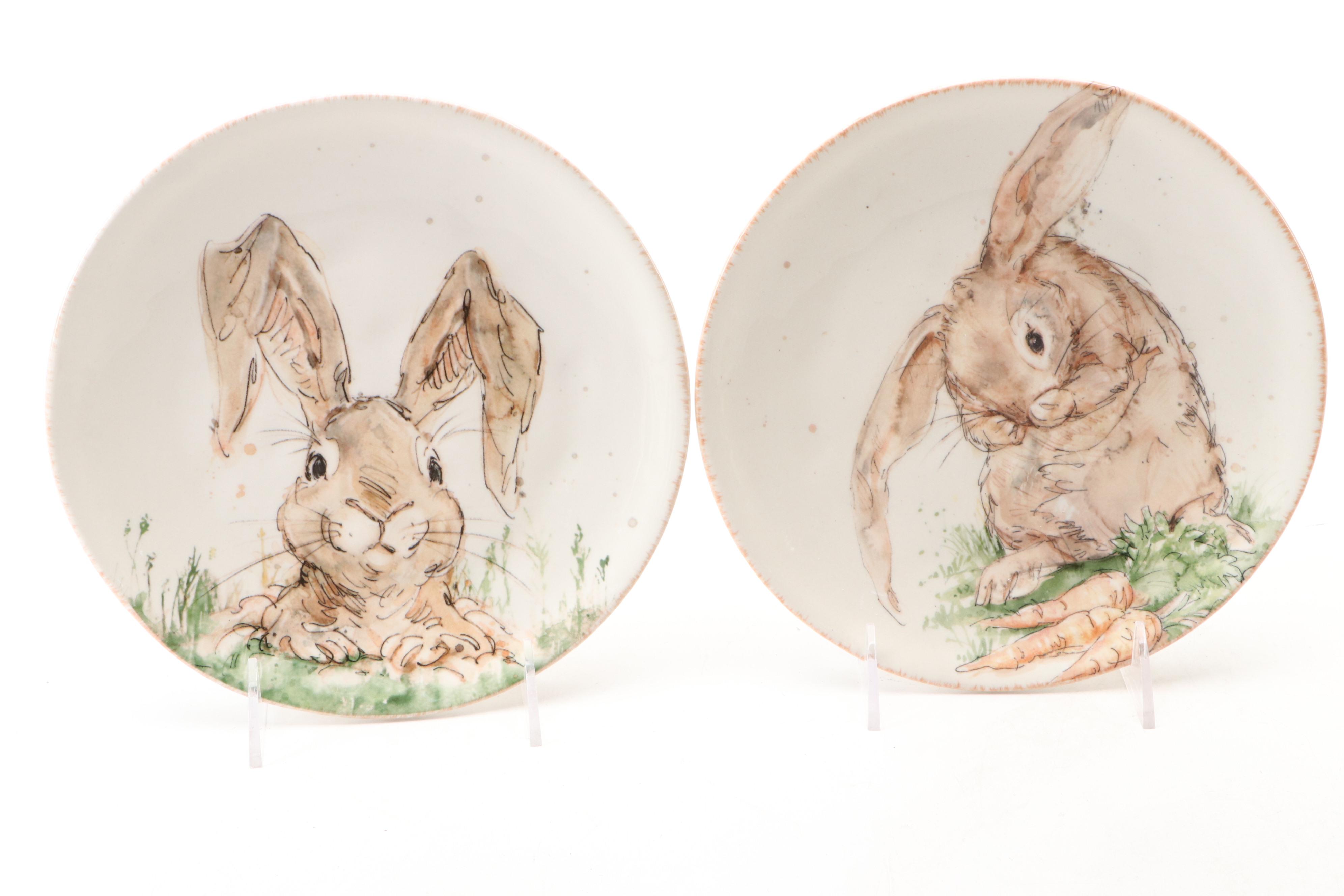 Southern Living Rabbit Pattern Ironstone Plates