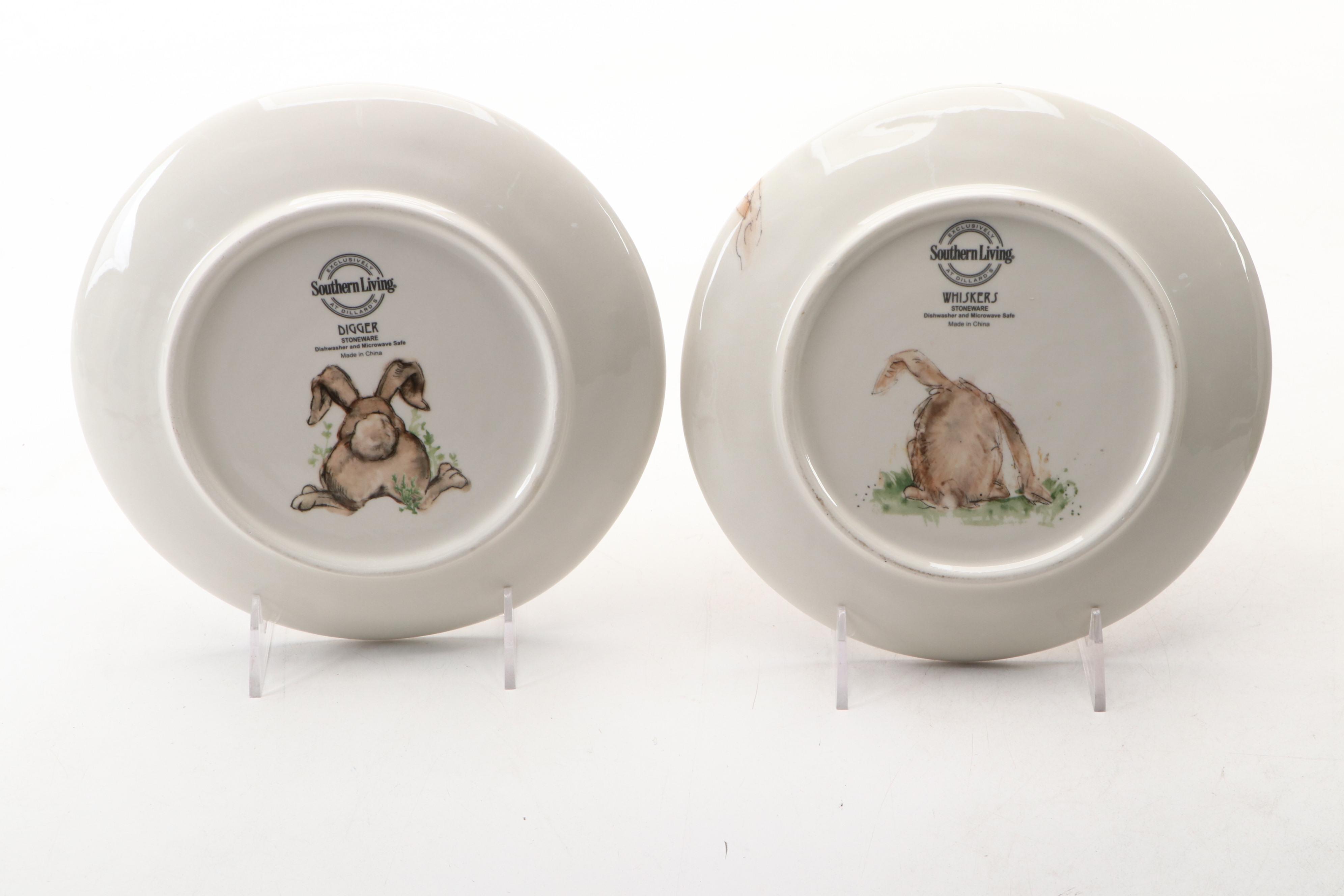 Southern Living Rabbit Pattern Ironstone Plates