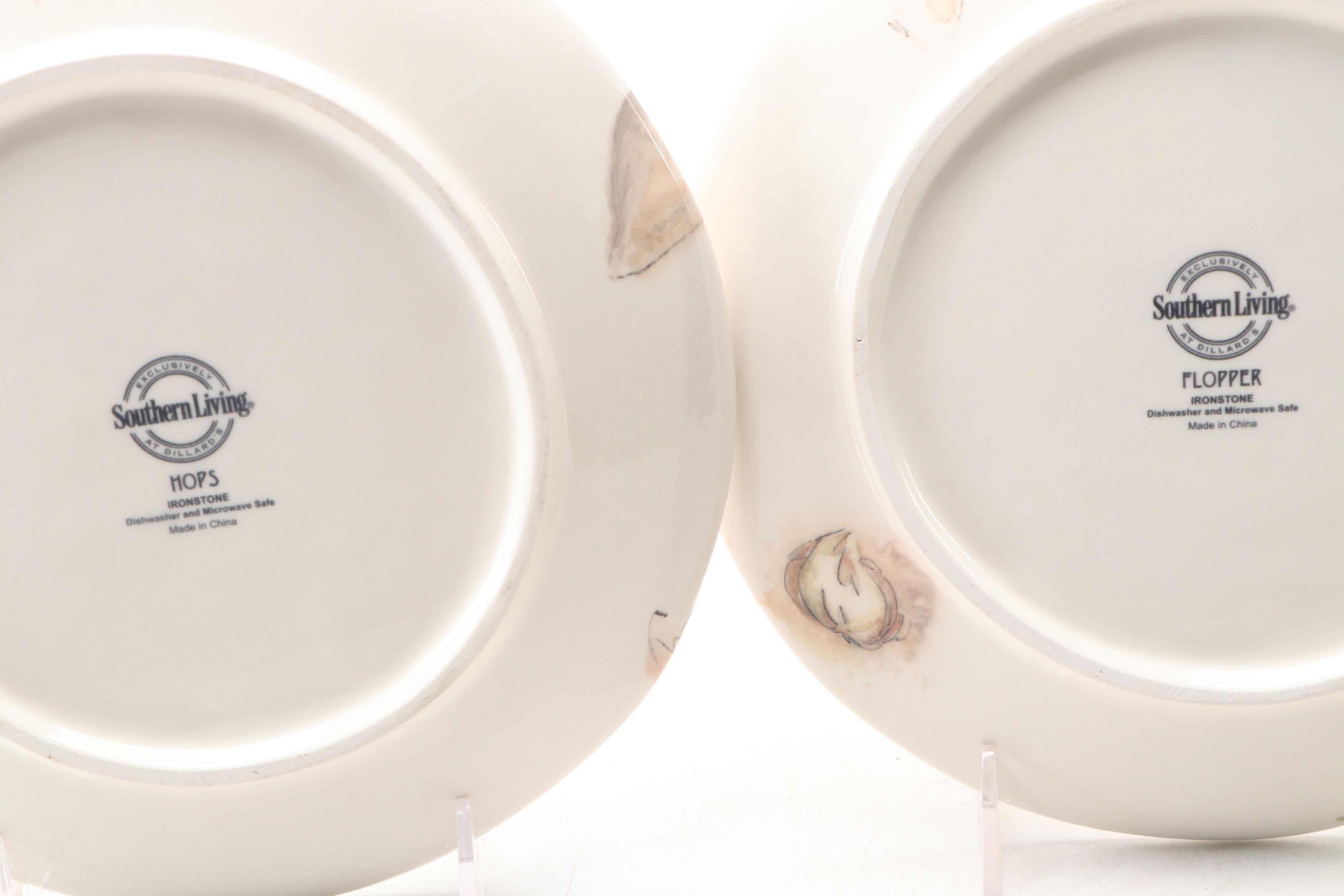 Southern Living Rabbit Pattern Ironstone Plates