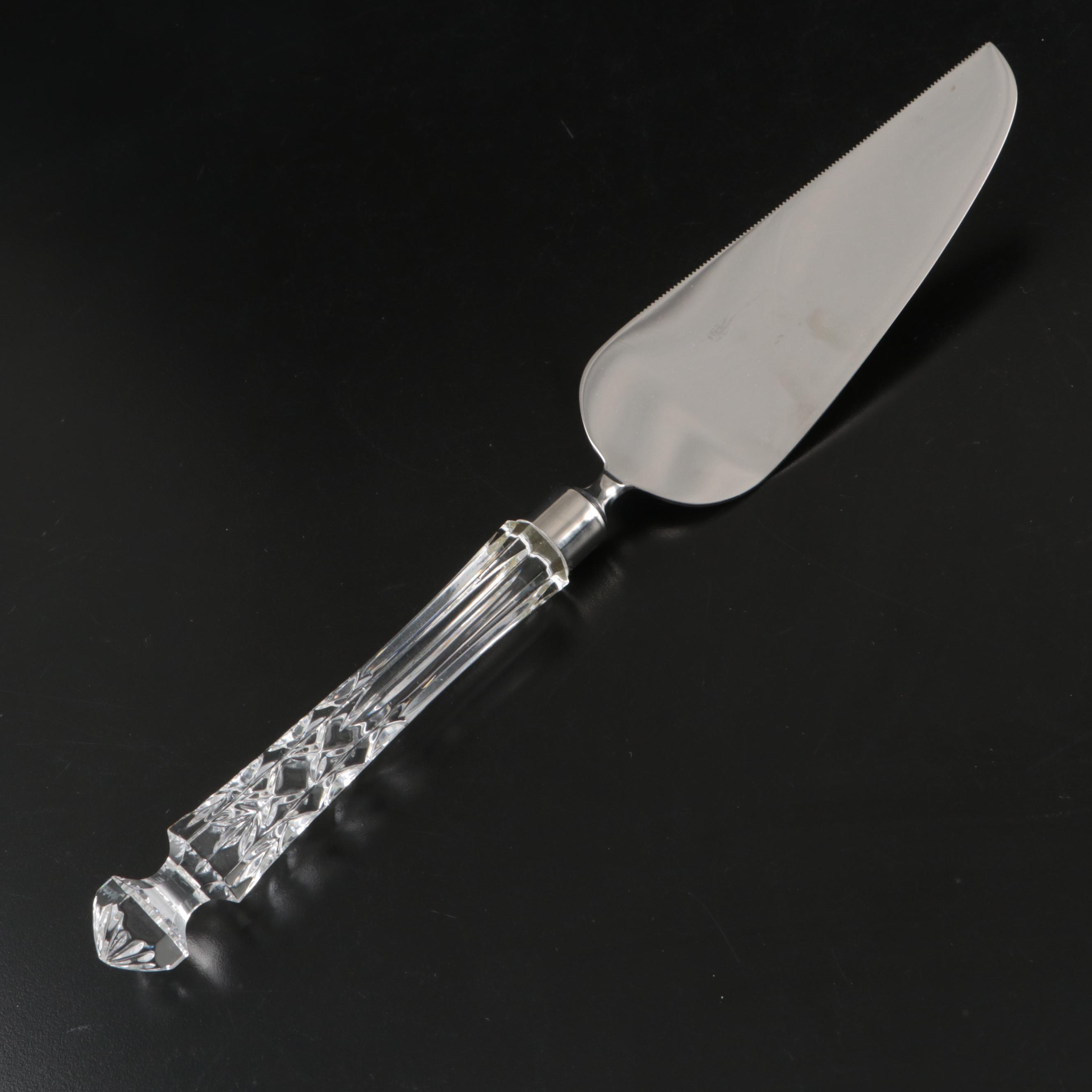 Waterford Crystal Handle Stainless Steel Cake Server and Knife