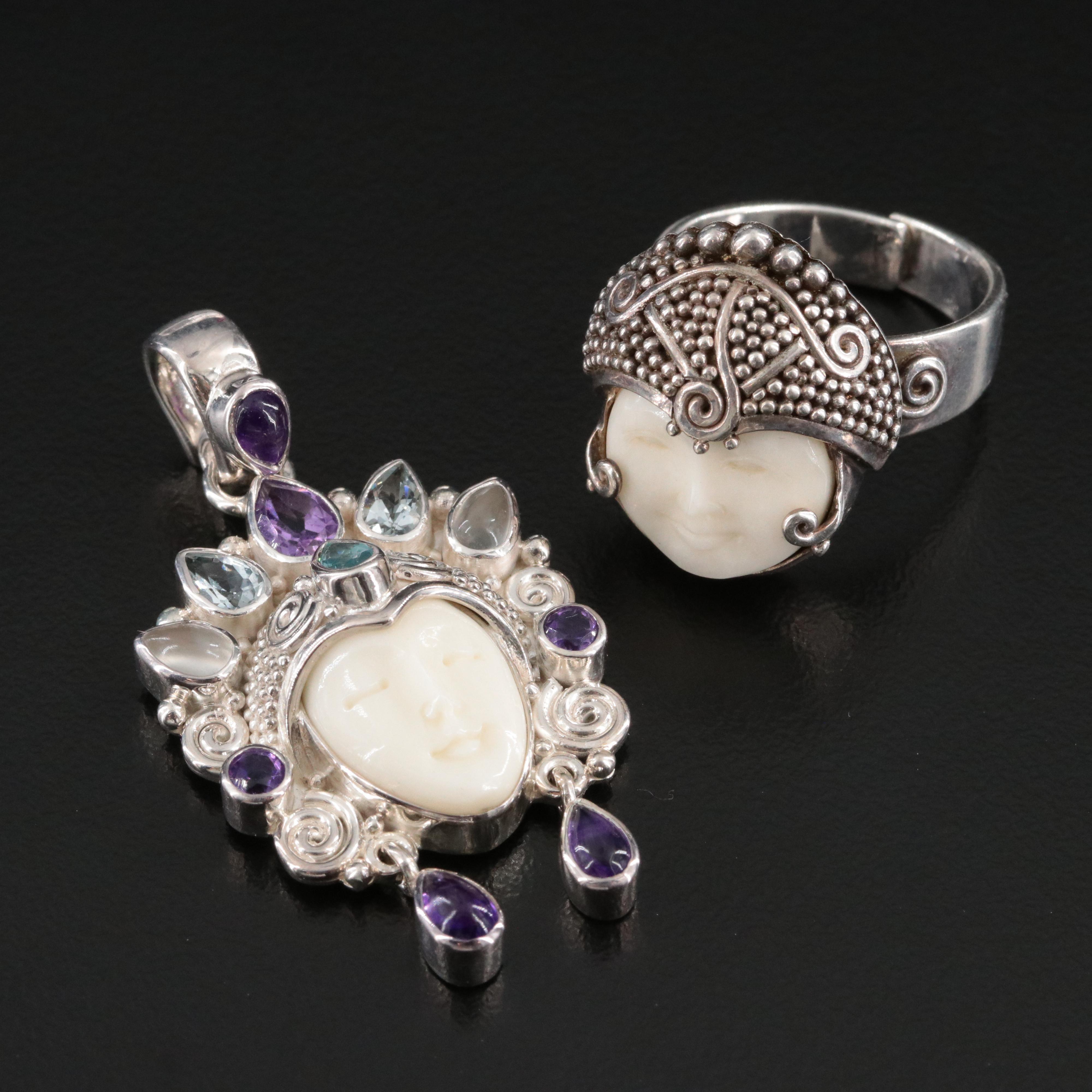 Sajen Sterling Ring and Gemstone Pendant