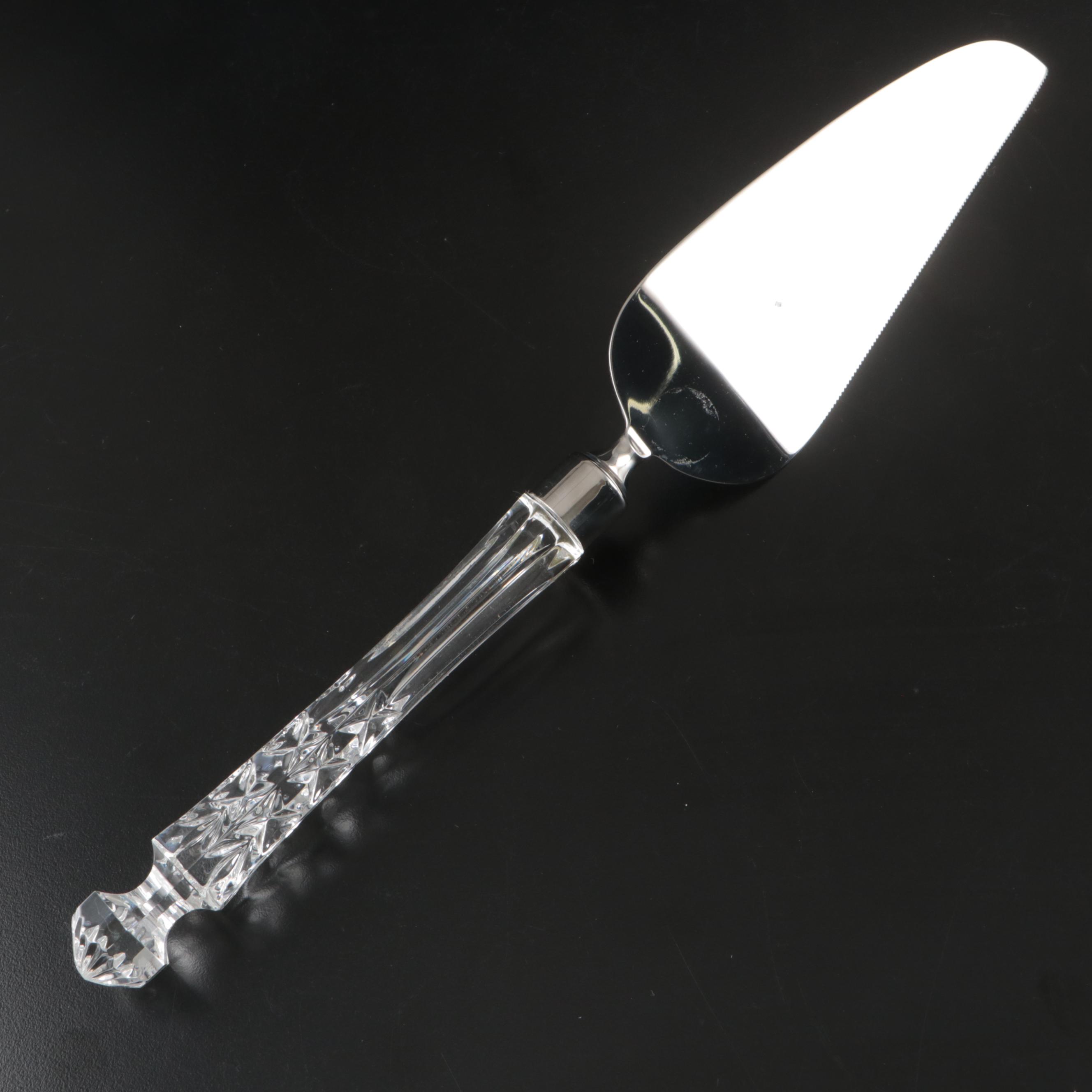 Waterford Crystal Handle Stainless Steel Cake Server and Knife