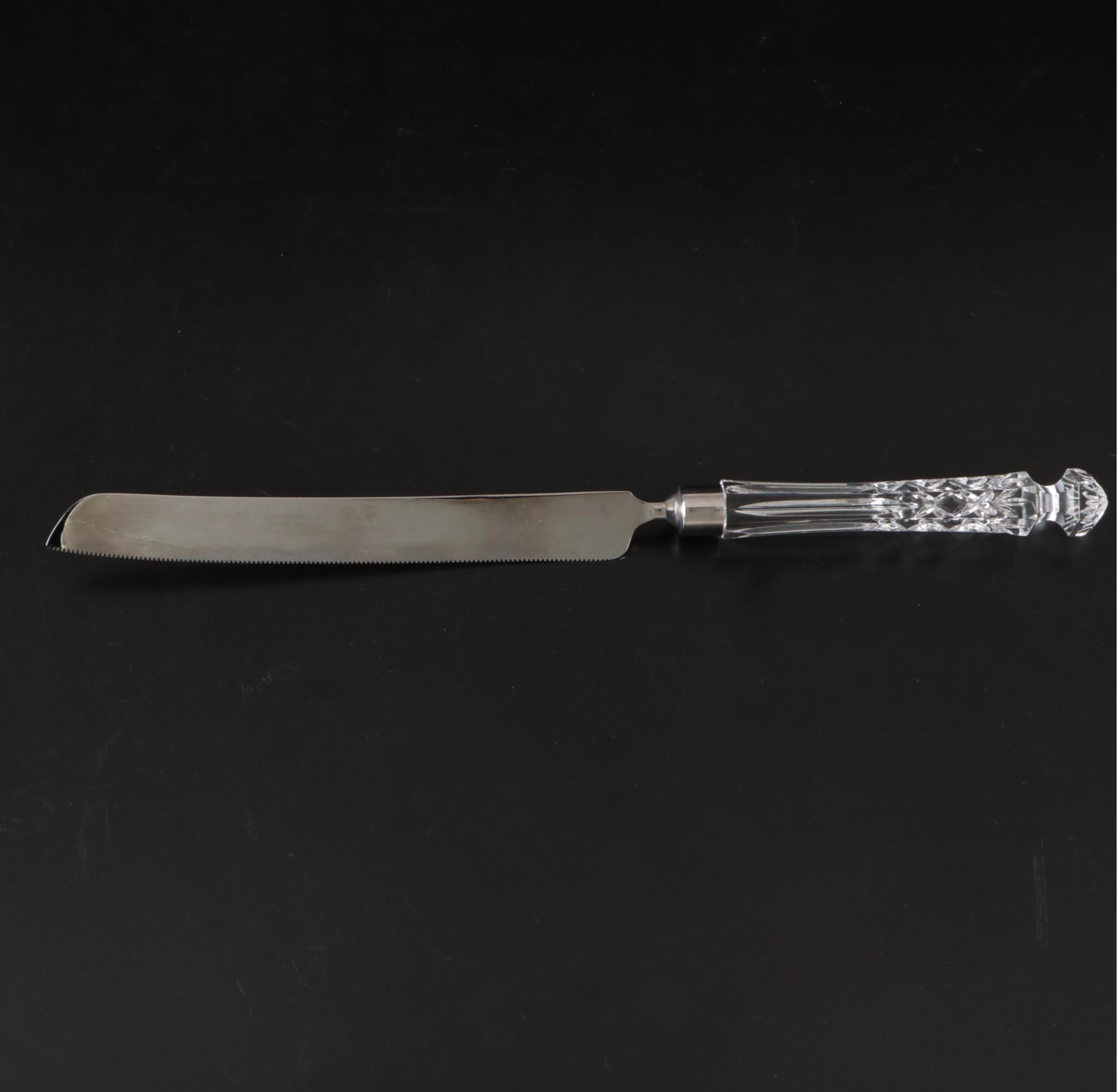 Waterford Crystal Handle Stainless Steel Cake Server and Knife