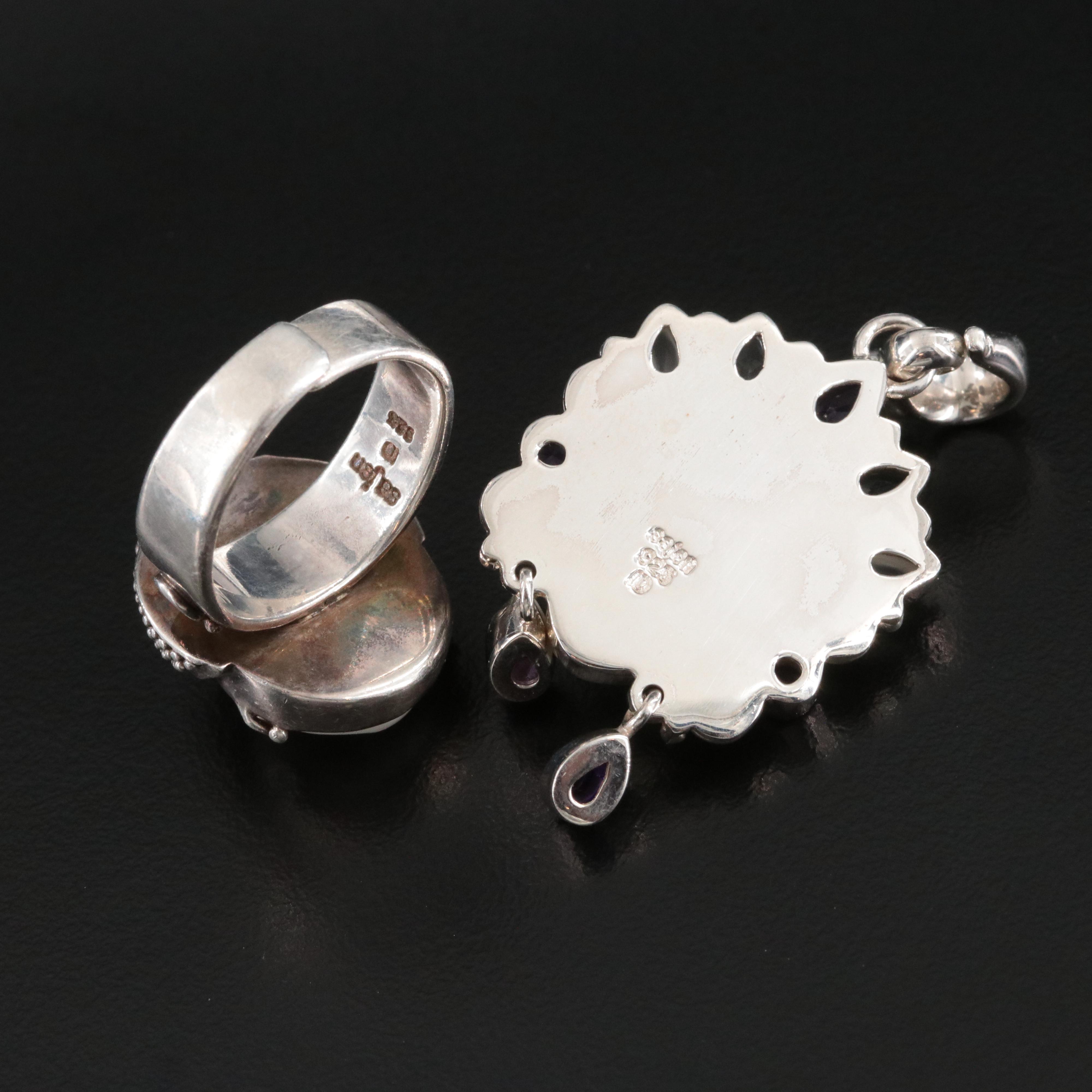 Sajen Sterling Ring and Gemstone Pendant