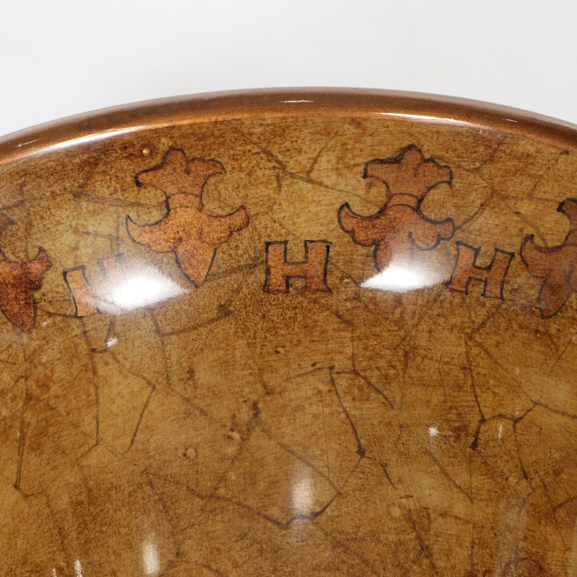 Pair of Ceramic Decorative Crackle Vases with Rose Motifs