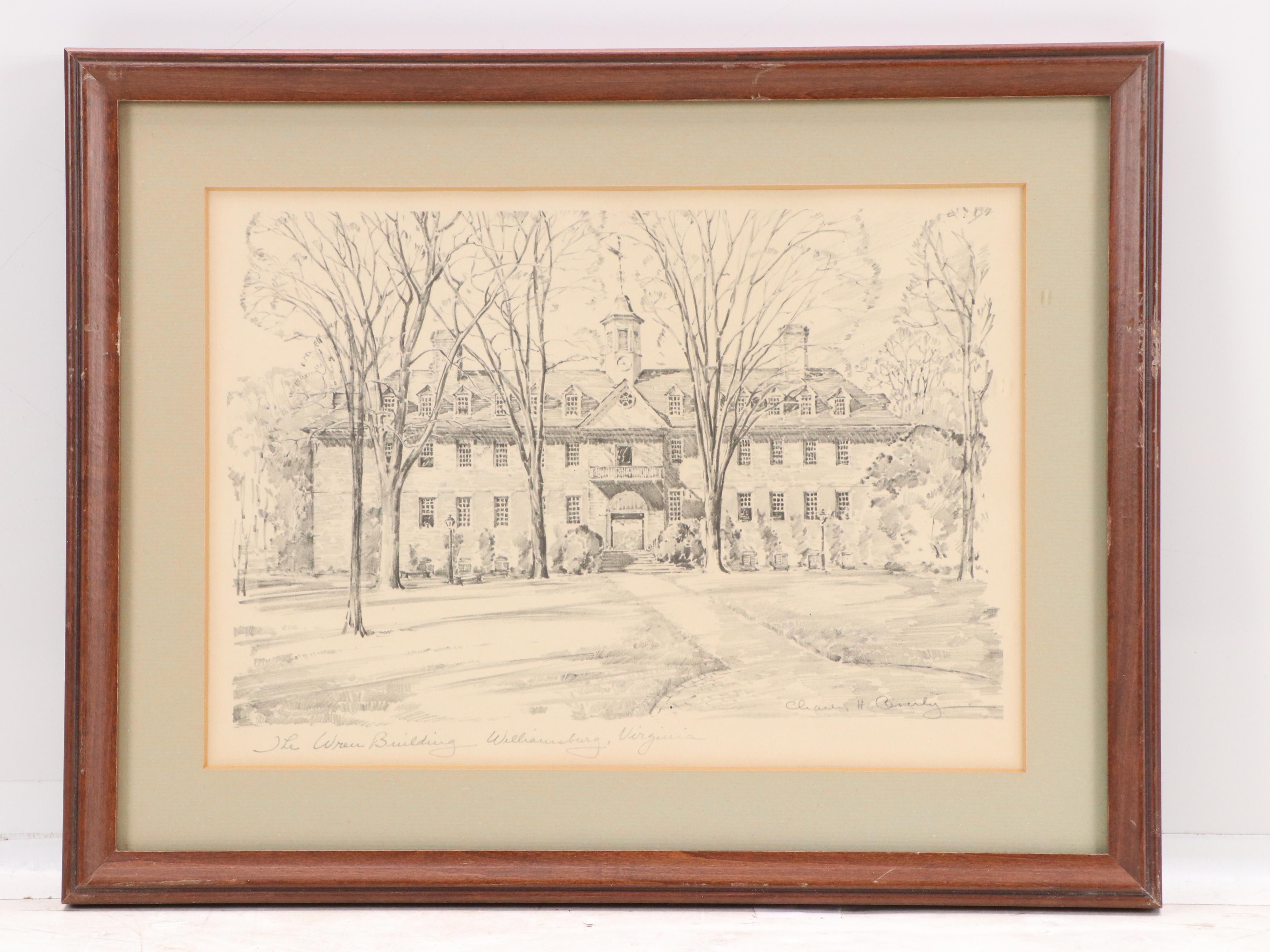 Halftones After Charles H. Overly of Buildings in Williamsburg, Virginia