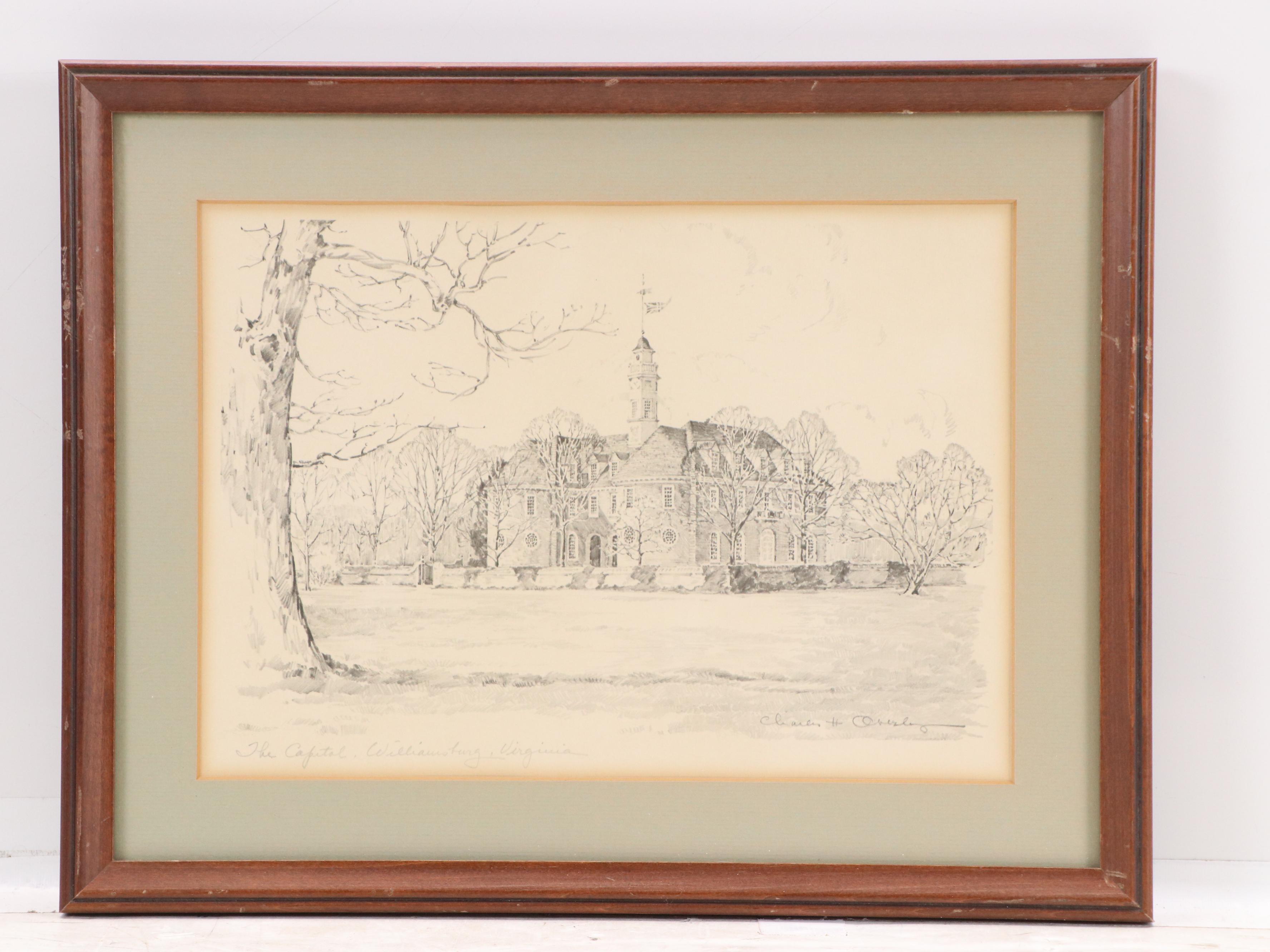 Halftones After Charles H. Overly of Buildings in Williamsburg, Virginia