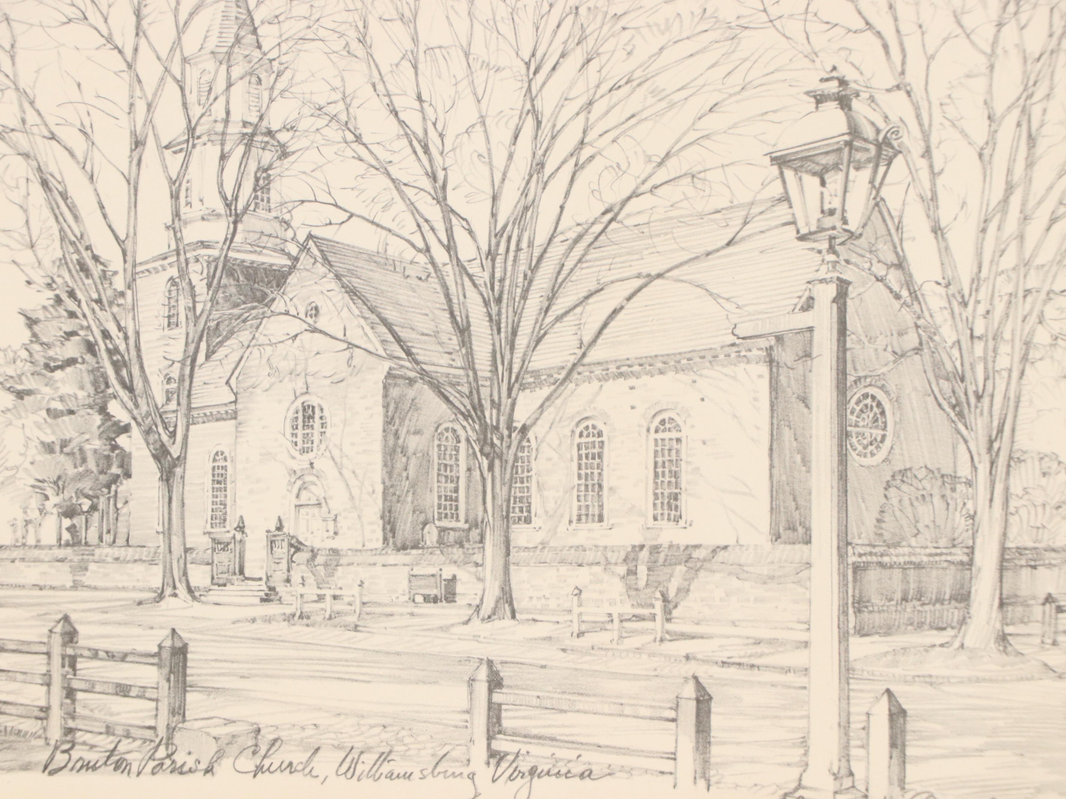 Halftones After Charles H. Overly of Buildings in Williamsburg, Virginia