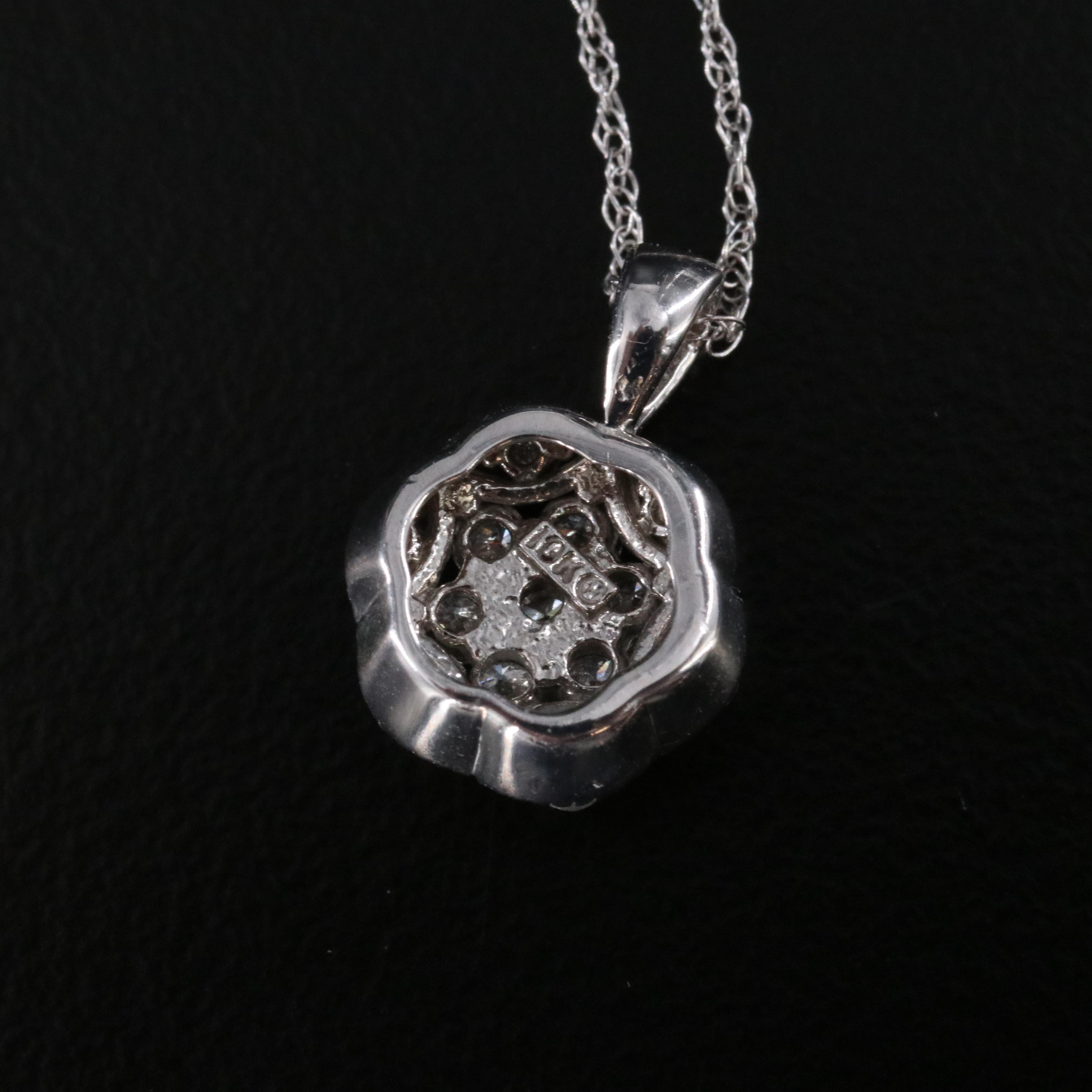 10K 0.26 CTW Diamond Pendant Necklace