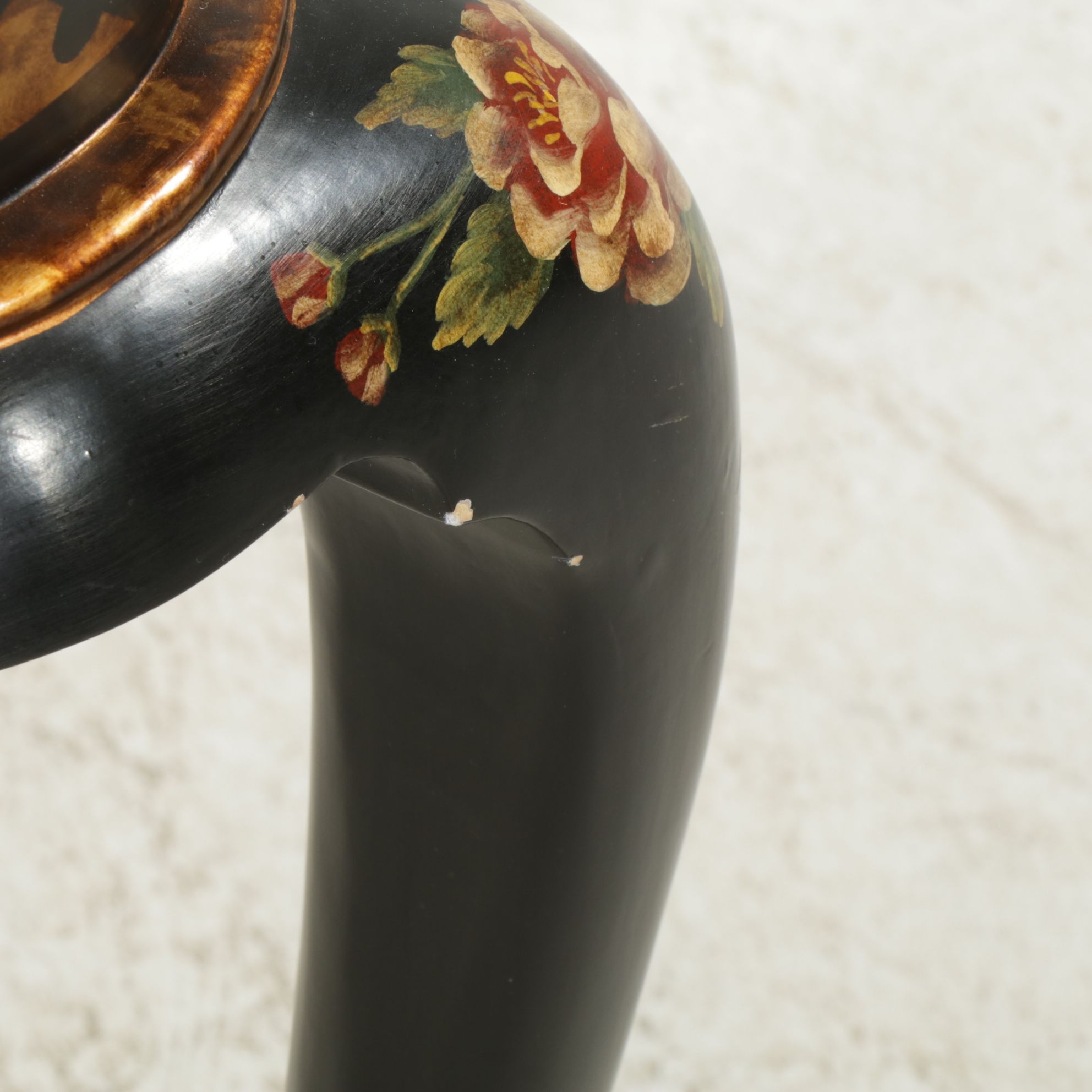 Chinese Black Lacquer Cocktail Table with Carved and Painted Decoration