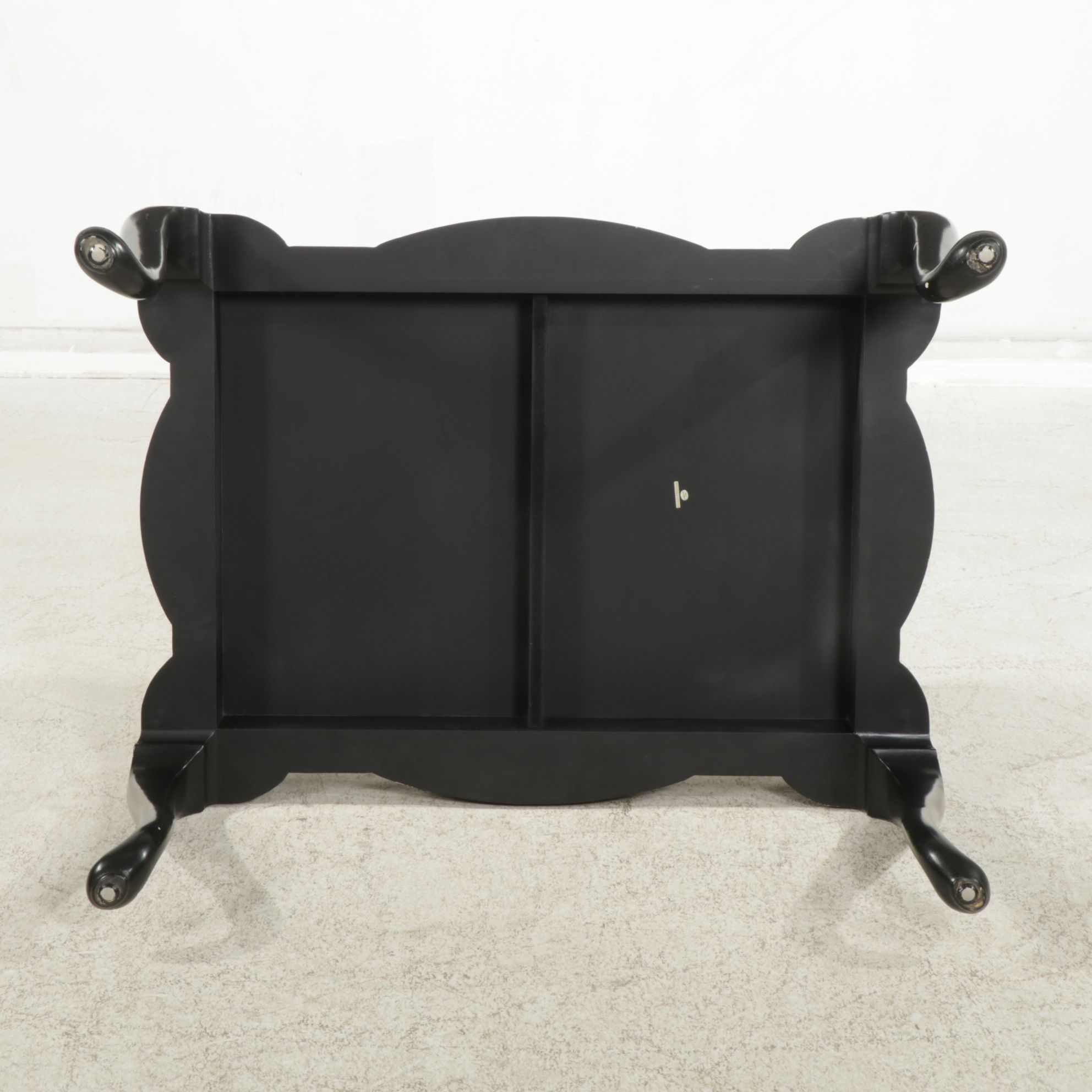 Chinese Black Lacquer Cocktail Table with Carved and Painted Decoration