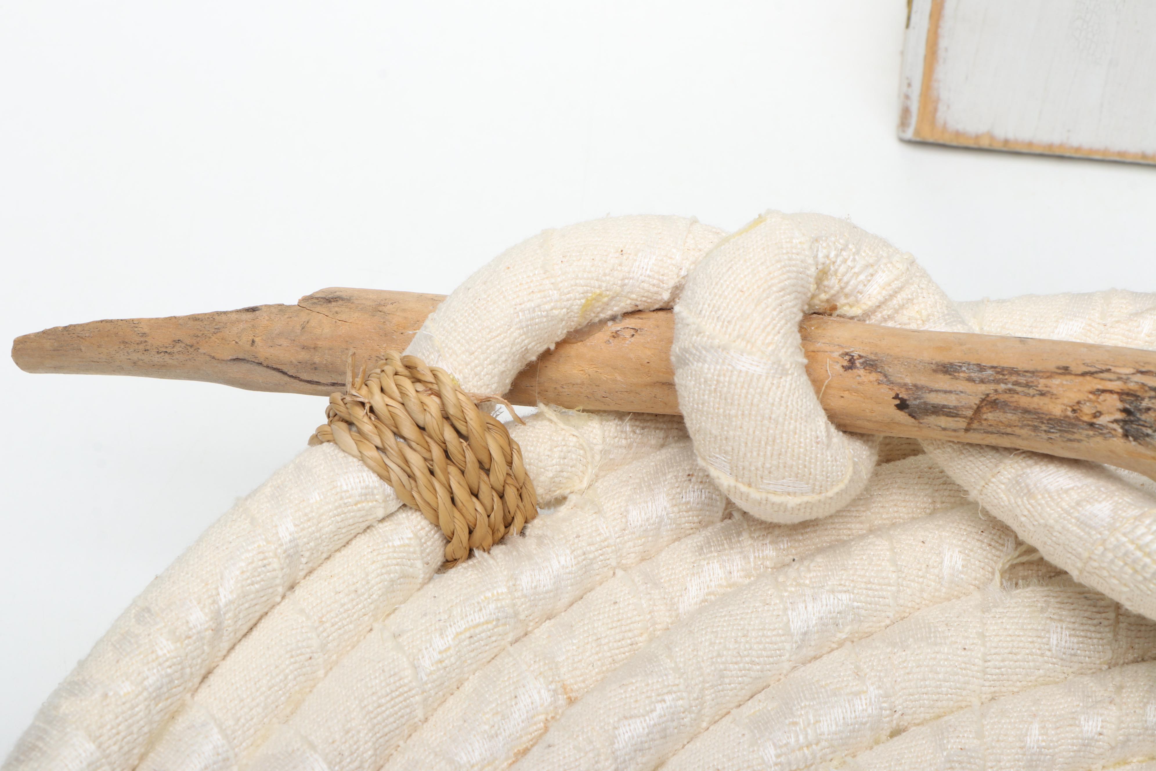 Woven Basket with Wooden Birdhouse Style Cabinet