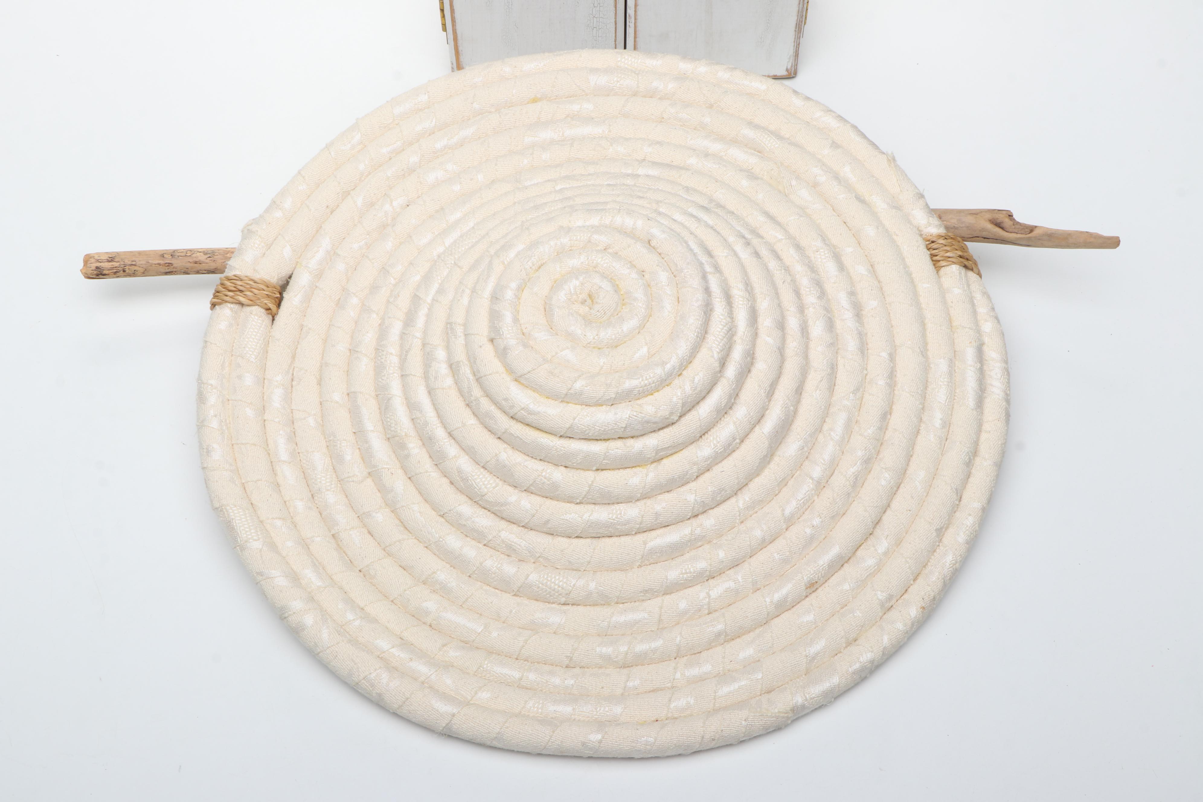 Woven Basket with Wooden Birdhouse Style Cabinet