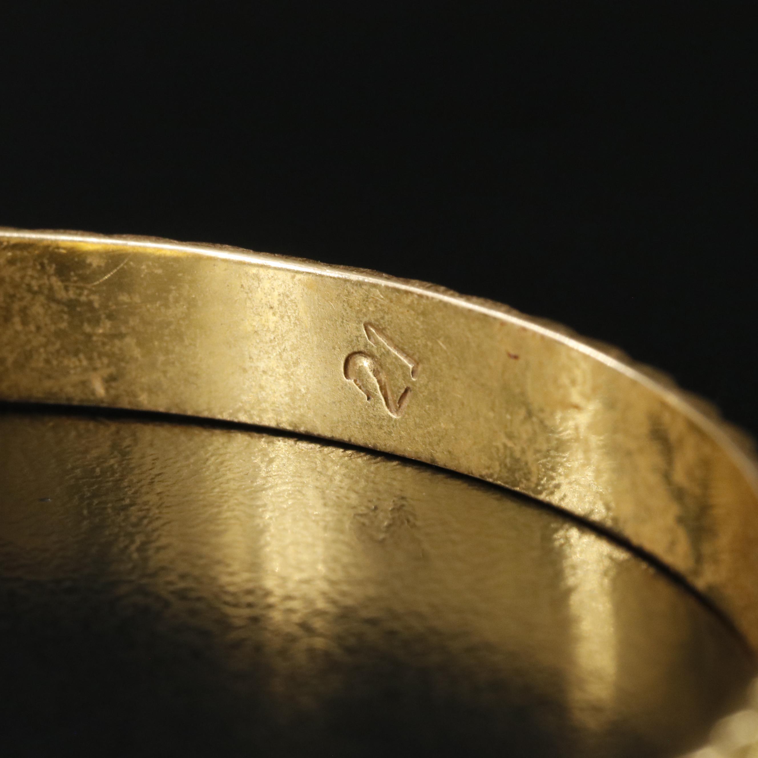 21K Diamond-Cut Style Cuff Bracelet