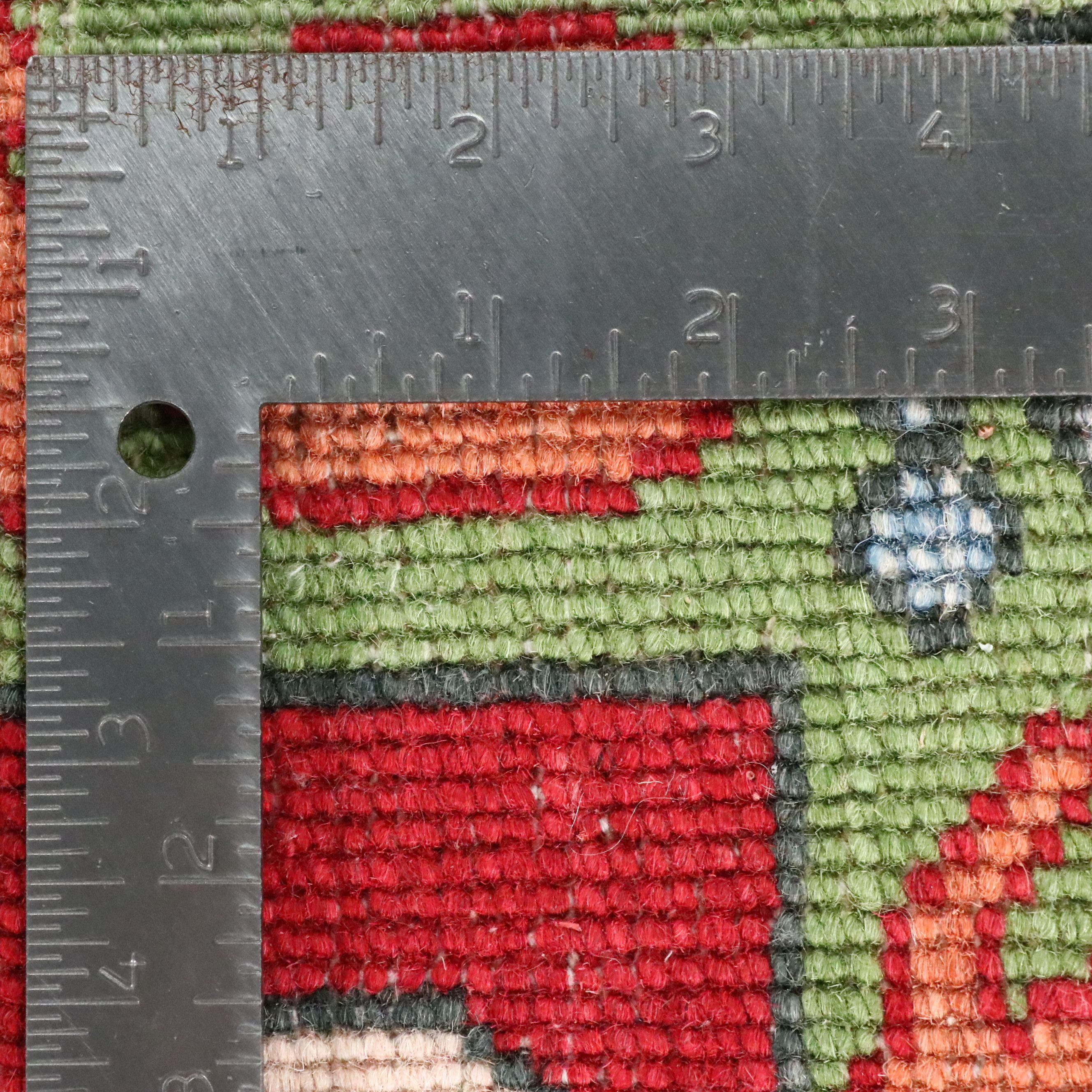 2' x 3'2 Hand-Knotted Afghan Pictorial War Accent Rug