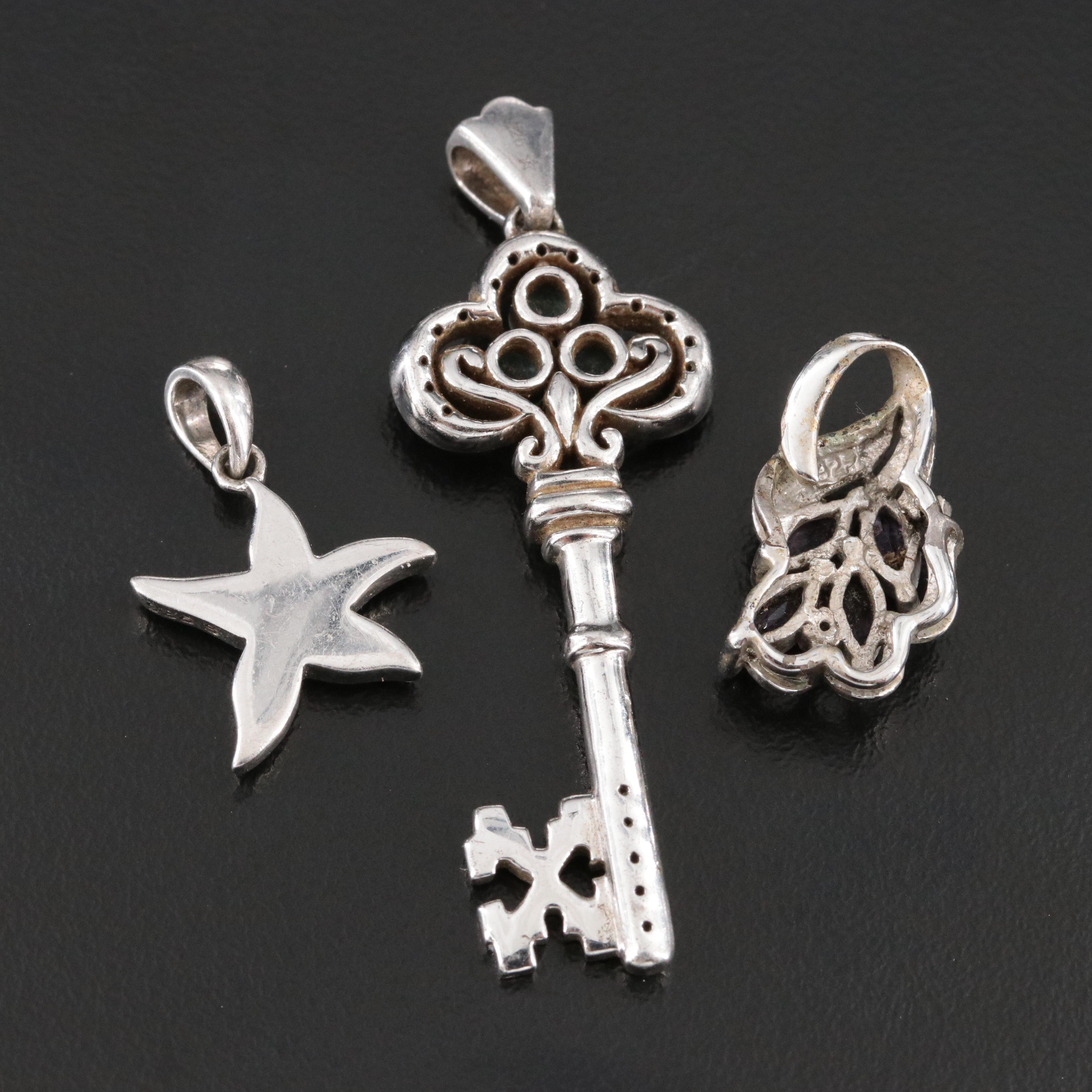 Sterling Amethyst, Topaz and Glass Crystal Pendant Collection